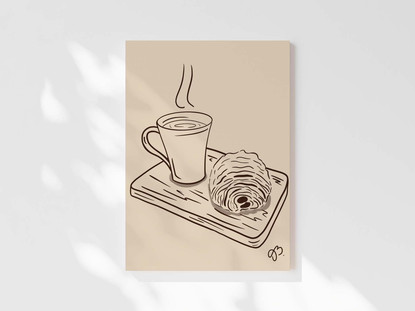  Print - Coffee and pain au chocolat