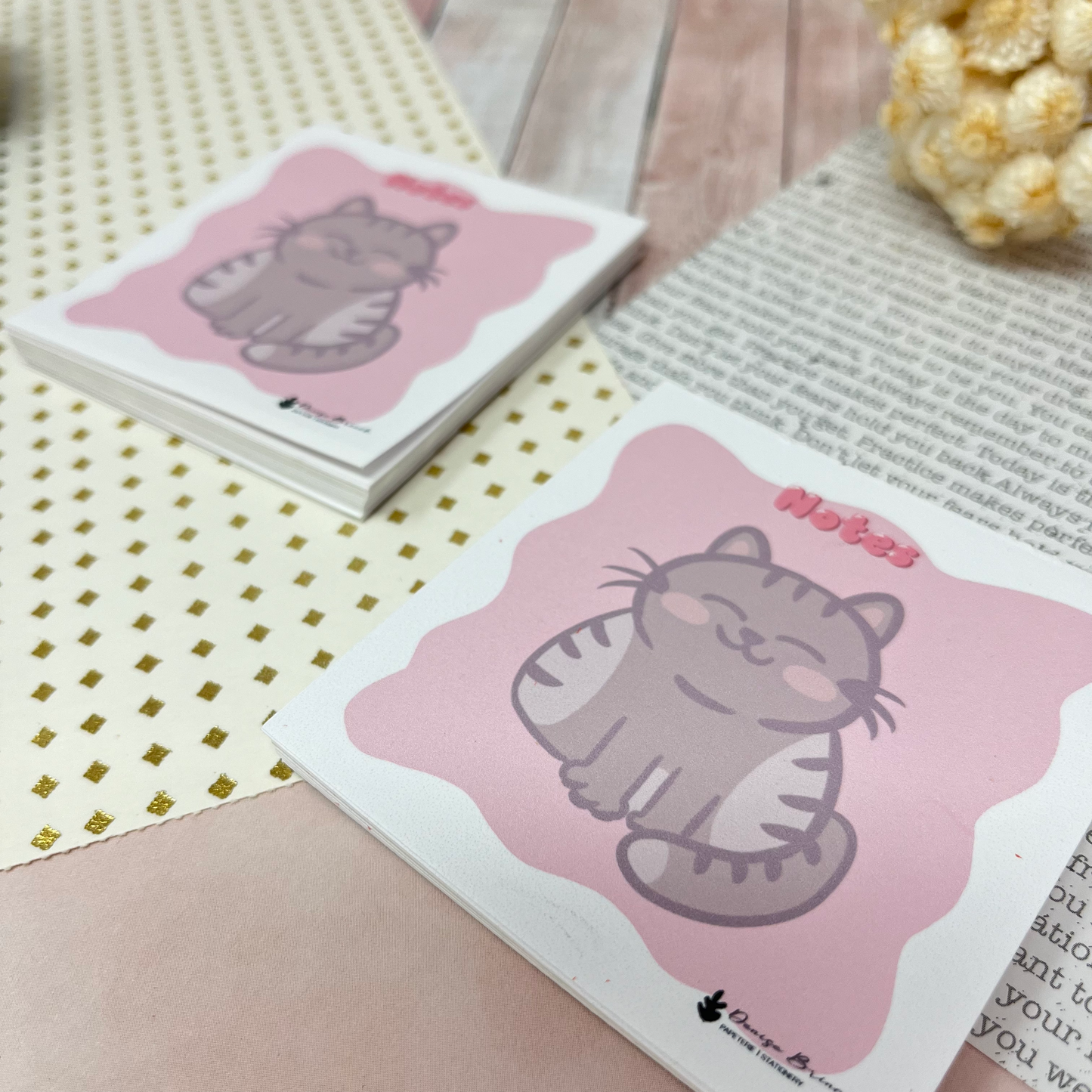 Mini bloc notes 3"x3" - Chat mignon