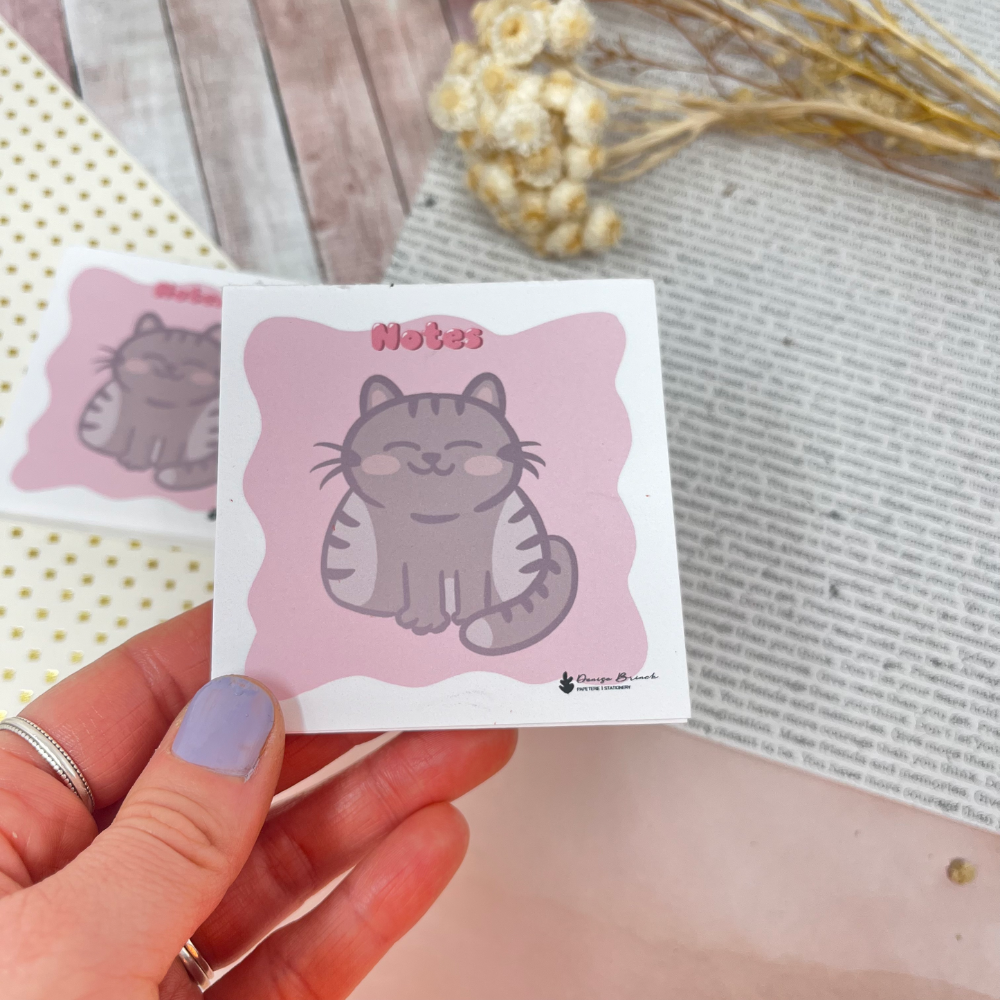 Mini bloc notes 3"x3" - Chat mignon