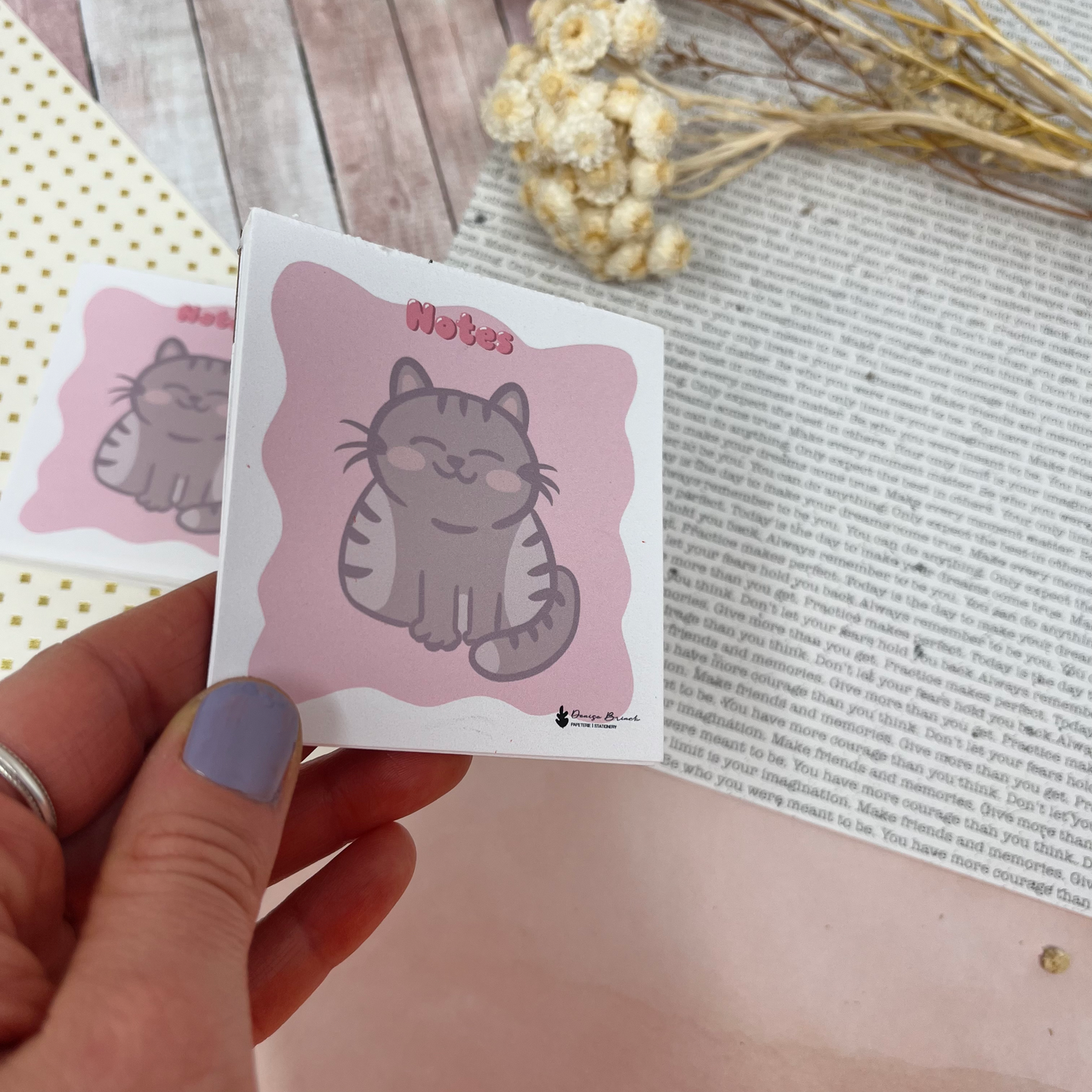 Mini bloc notes 3"x3" - Chat mignon