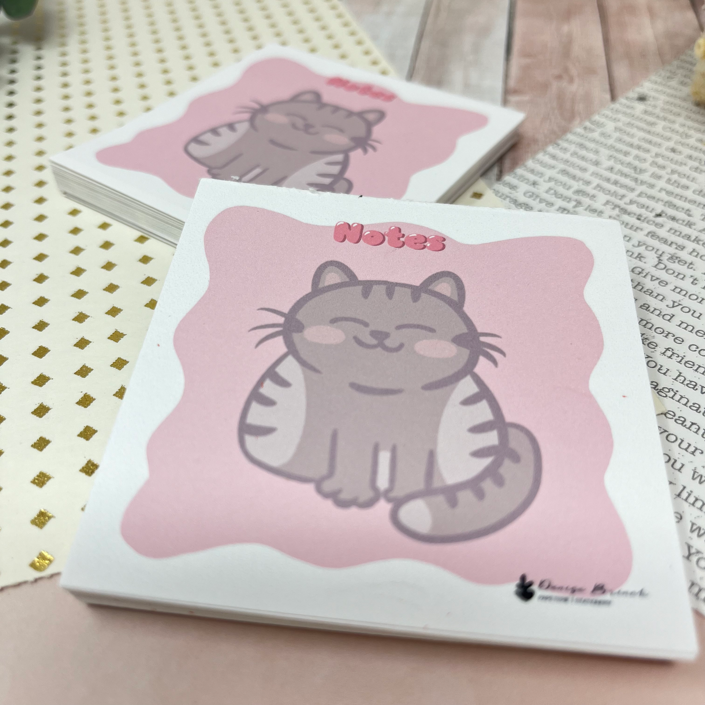 Mini bloc notes 3"x3" - Chat mignon