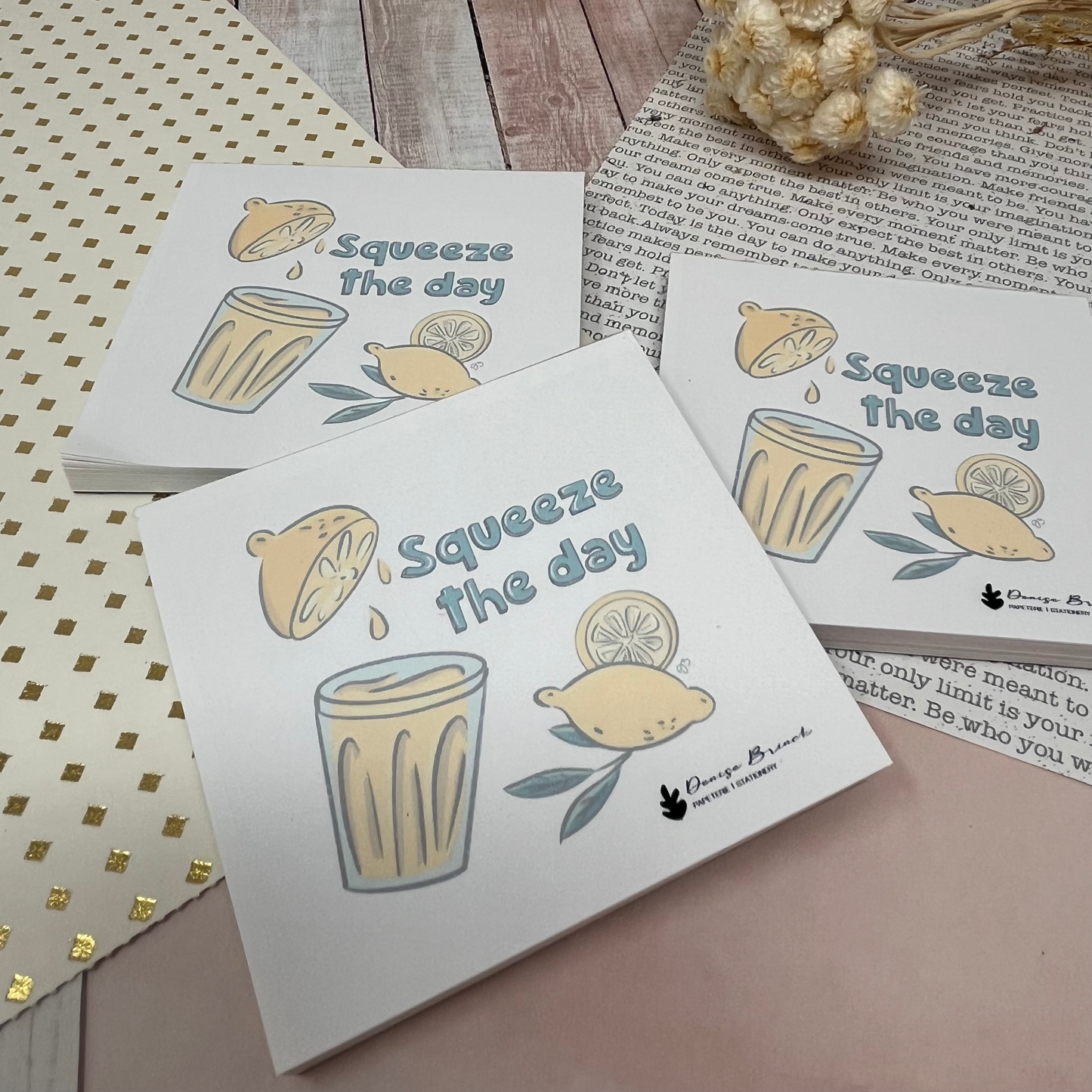 Mini notepad 3"x3" - Squeeze the day