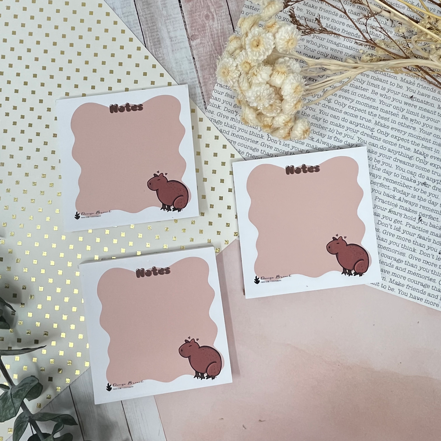 Mini notepad 3"x3" - Capybara