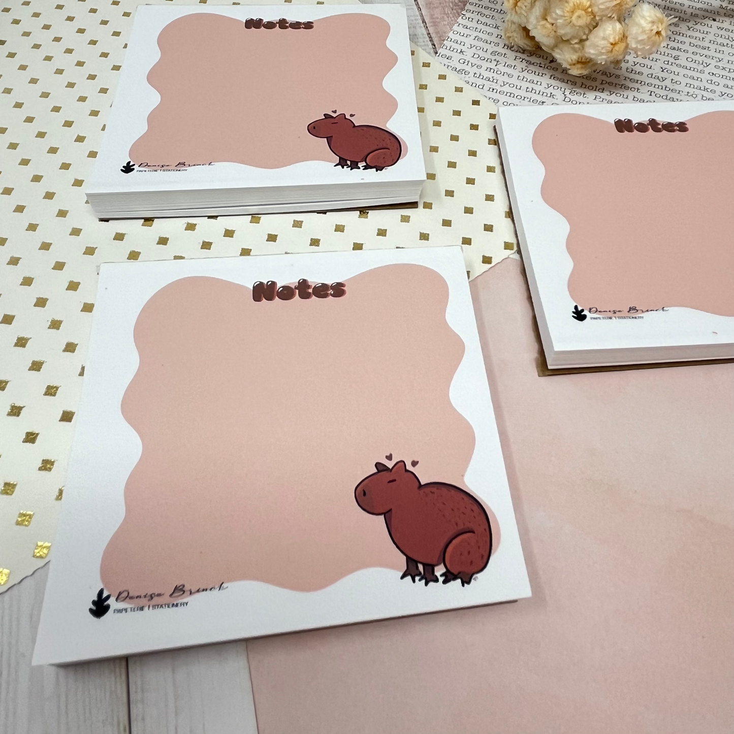 Mini notepad 3"x3" - Capybara