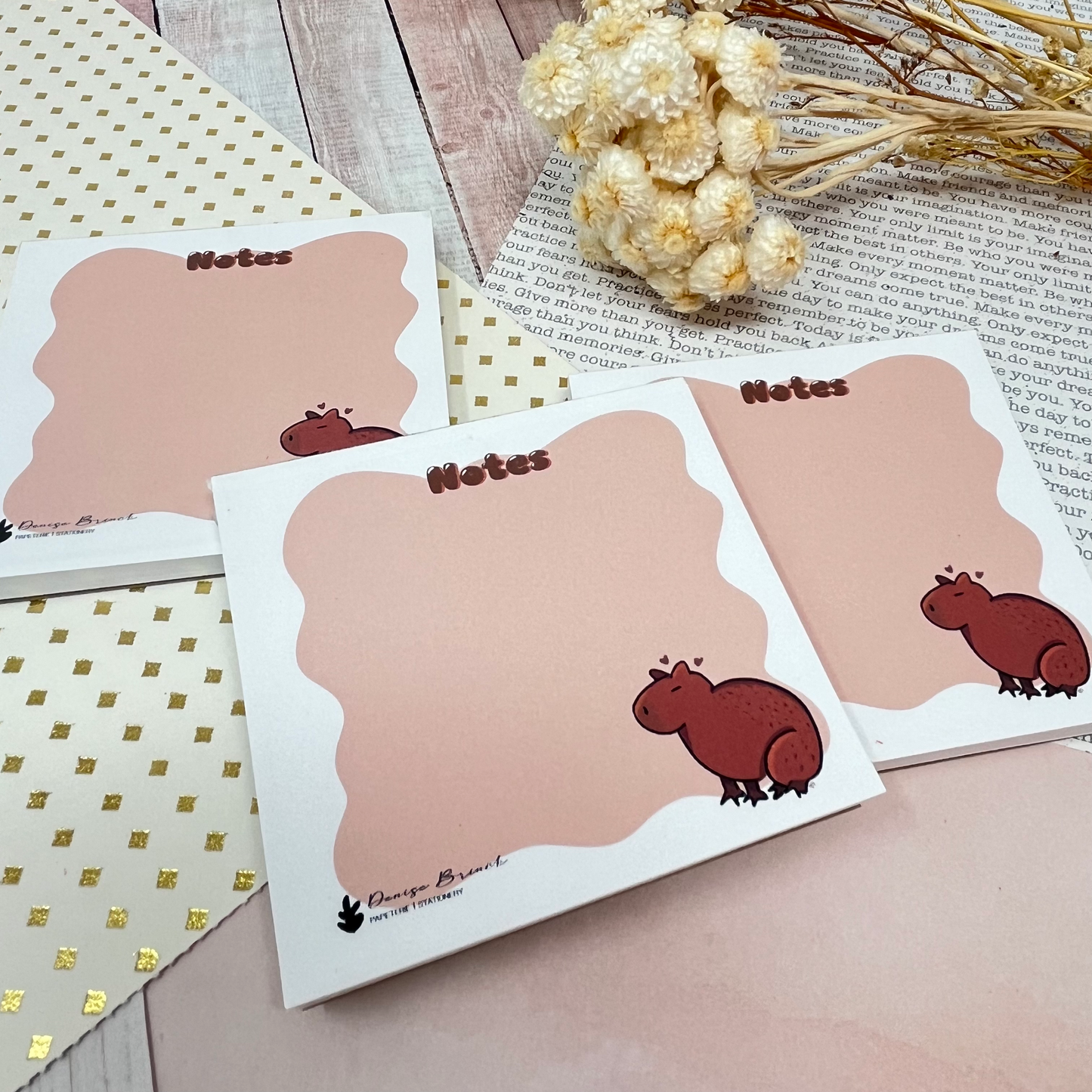 Mini notepad 3"x3" - Capybara