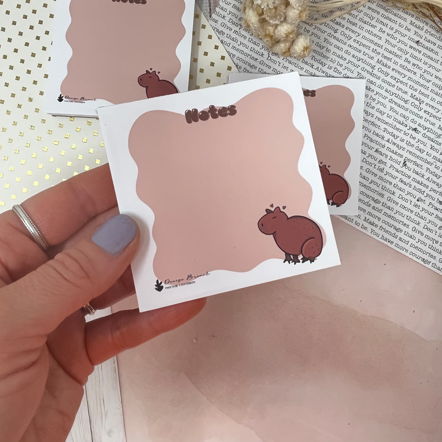 Mini notepad 3"x3" - Capybara