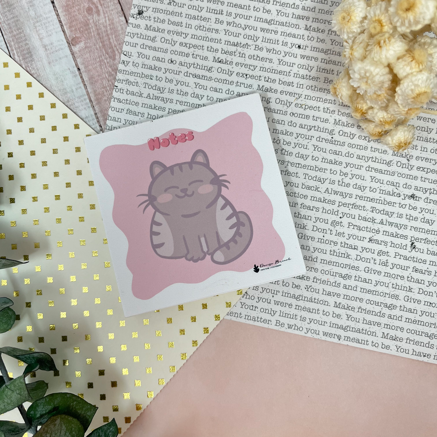 Mini bloc notes 3"x3" - Chat mignon