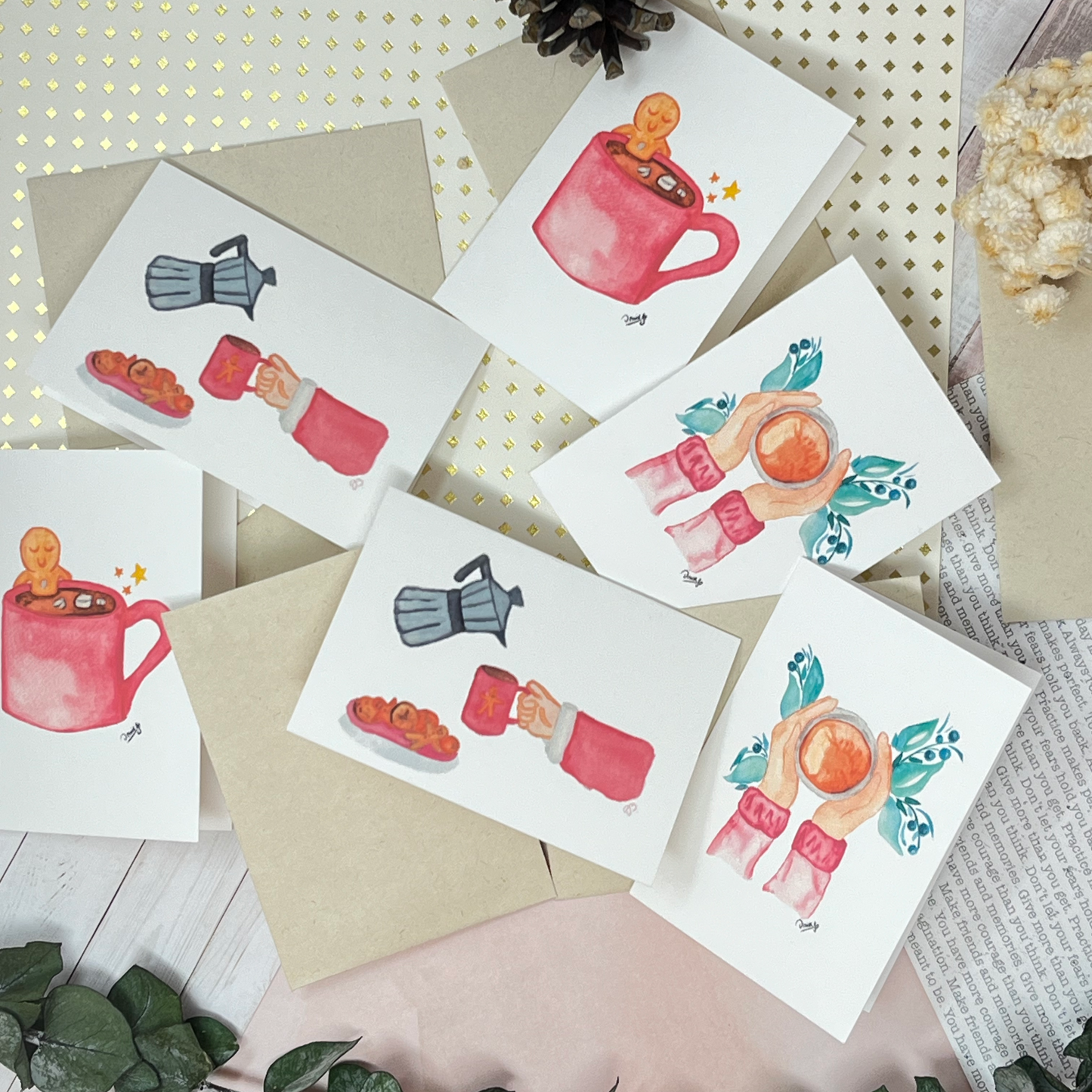 Mini greeting card - Gingerbread relaxing