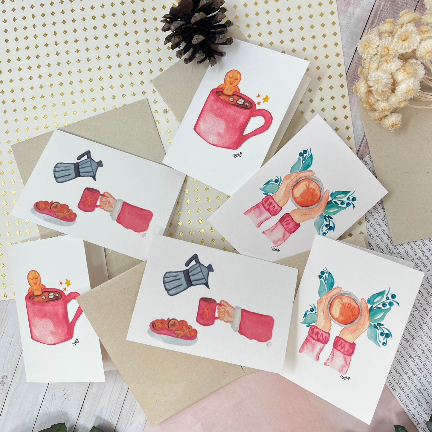 Mini greeting card - Coffee for Santa