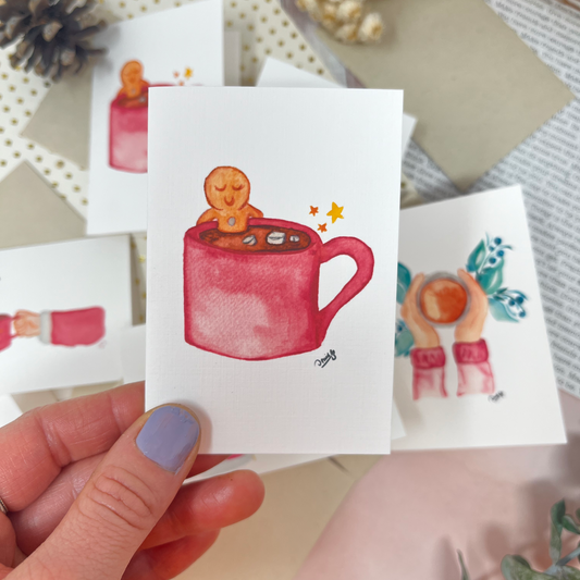 Mini greeting card - Gingerbread relaxing