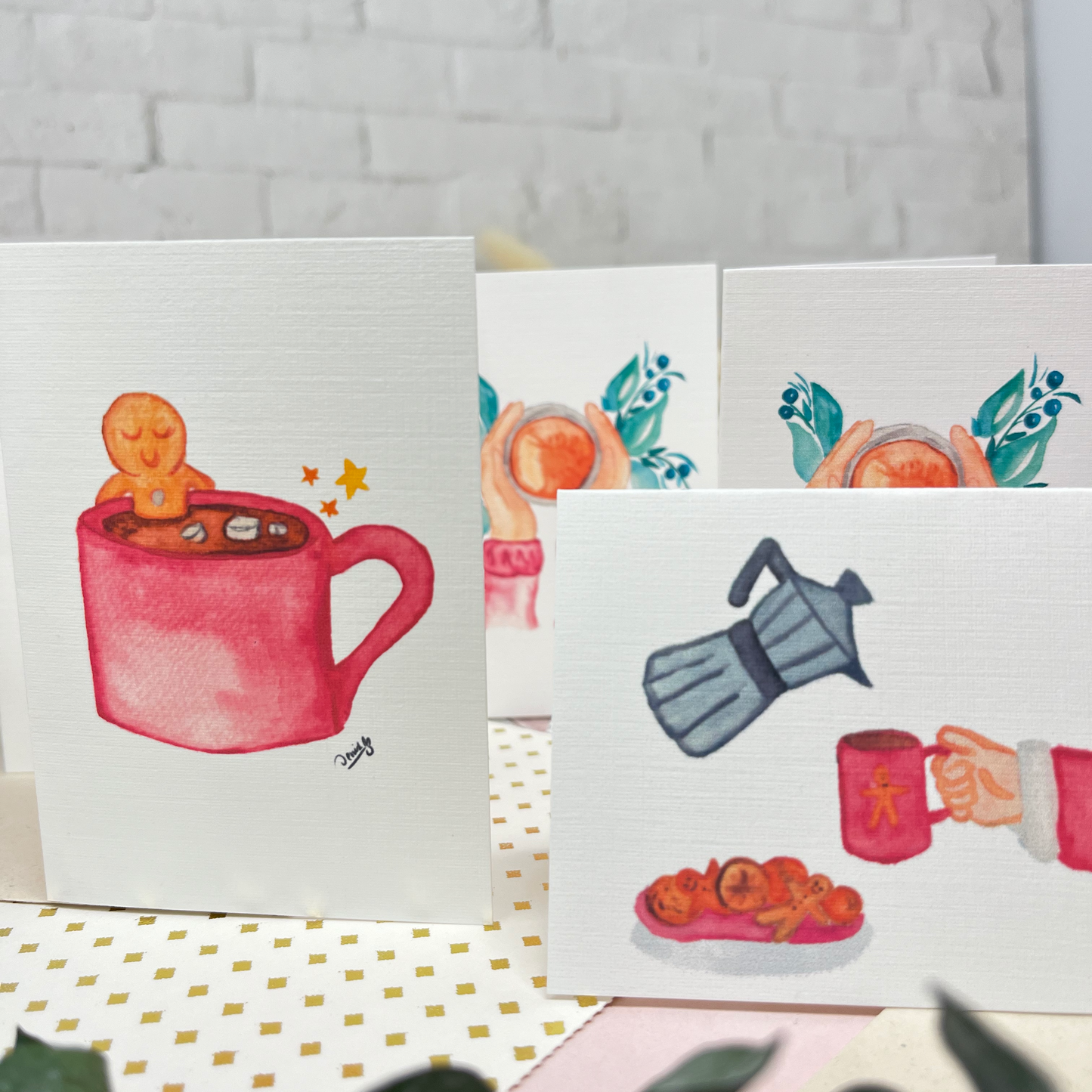 Mini greeting card - Coffee for Santa