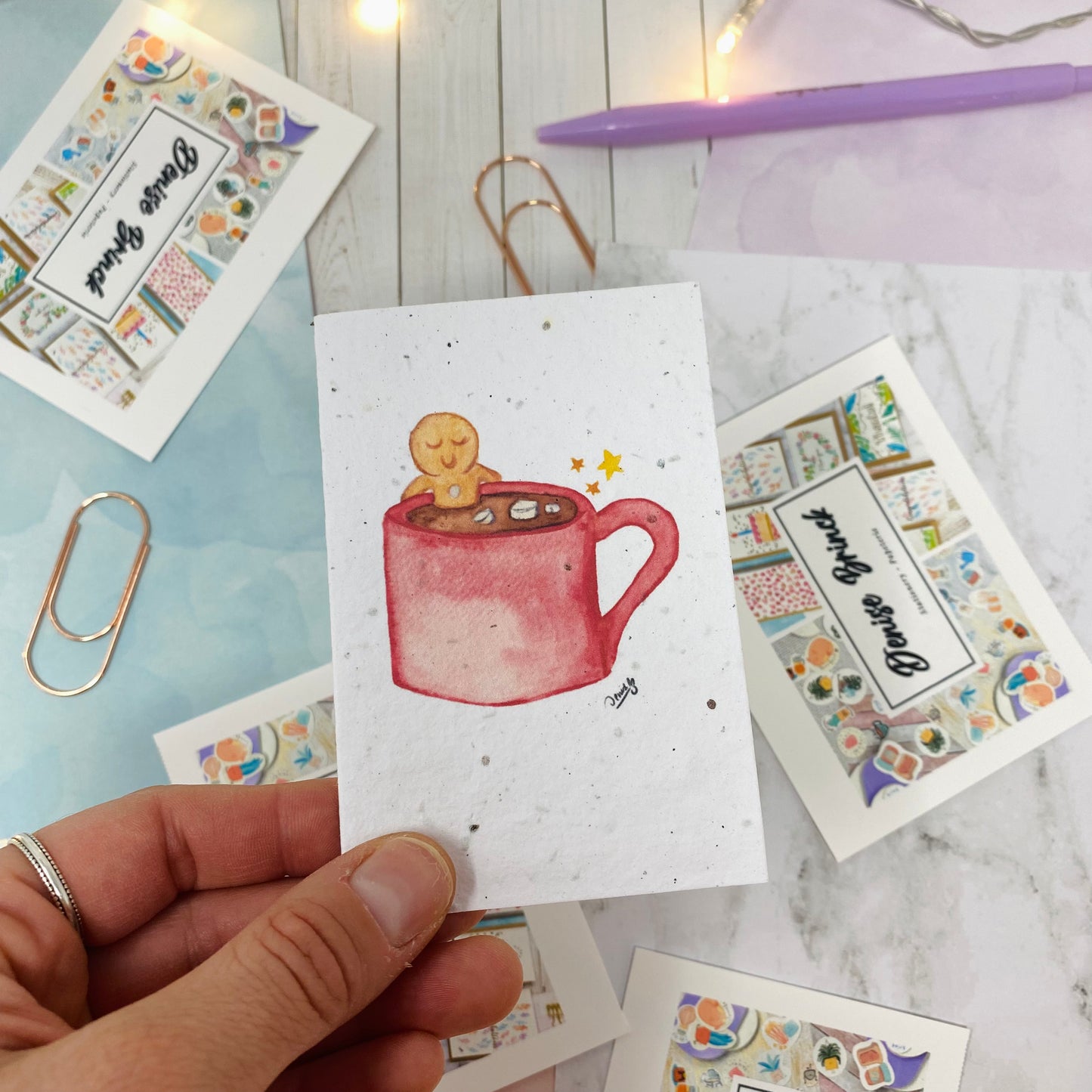 Mini seed paper greeting card - Gingerbread relaxing