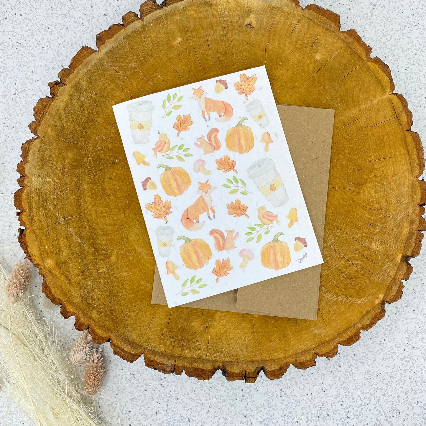 Seed paper greeting card - Fall elements