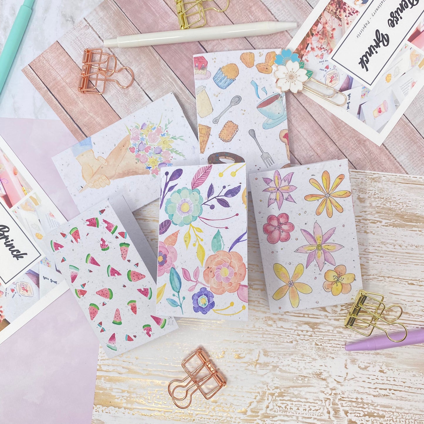 Mini seed paper greeting cards