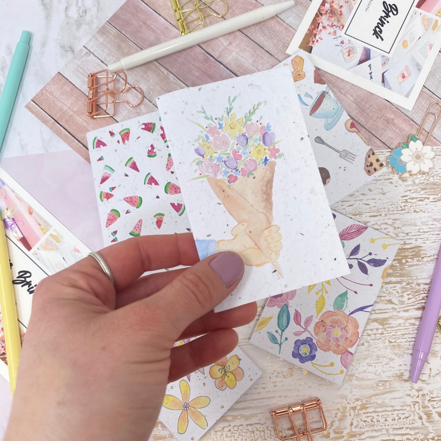 Mini seed paper greeting cards
