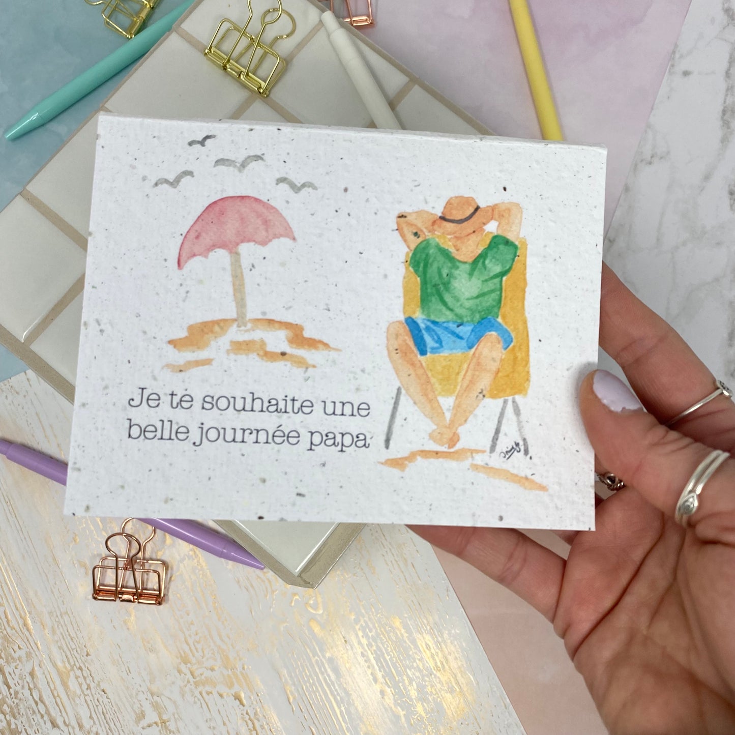 Carte de souhaits en papier ensemencé - Bouquet pour toi