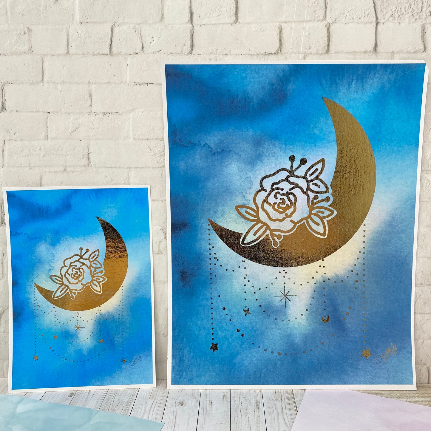 Print - Moon and flowers
