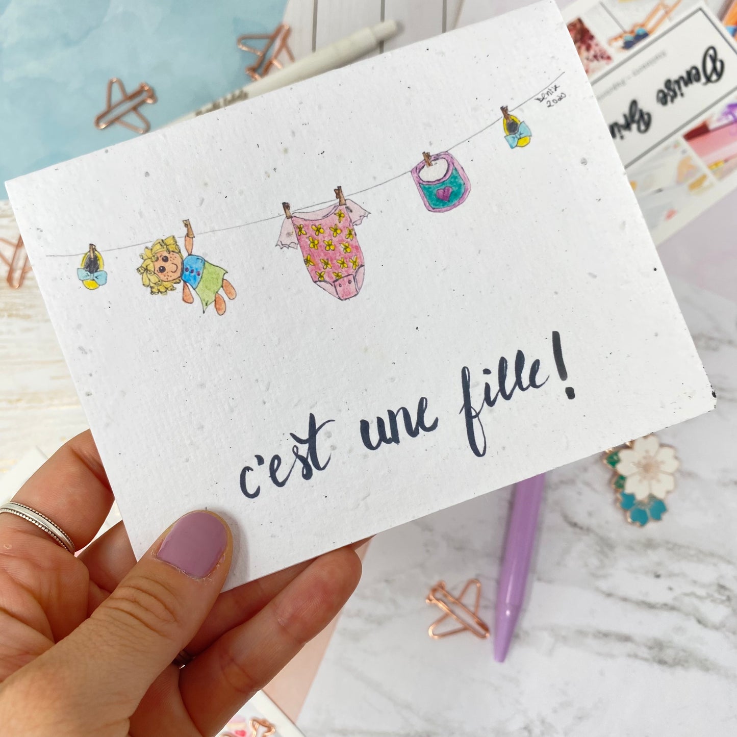 Seed paper greeting card - C'est un garçon / C'est une fille