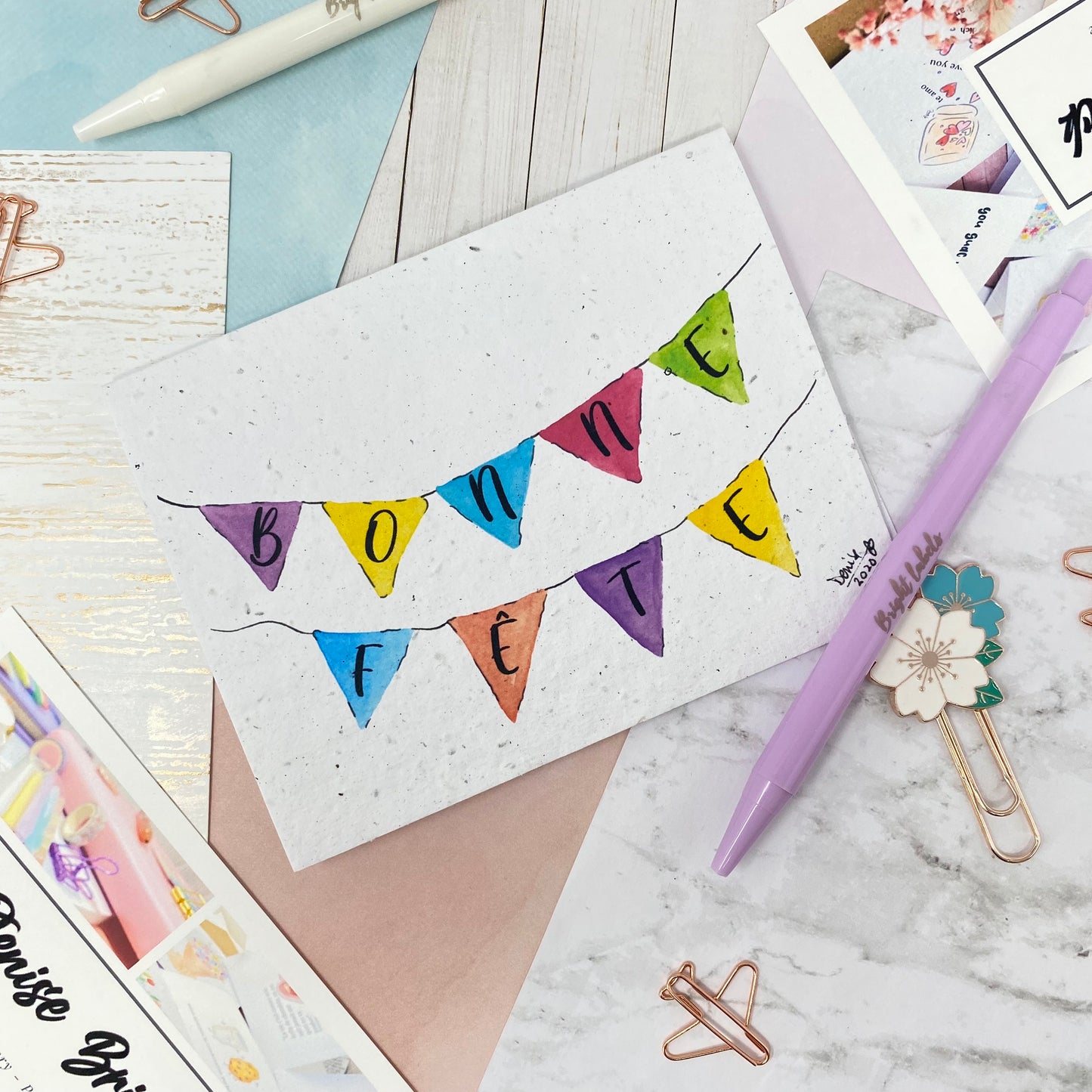 Seeded Paper Greeting Card - Happy Birthday Banner