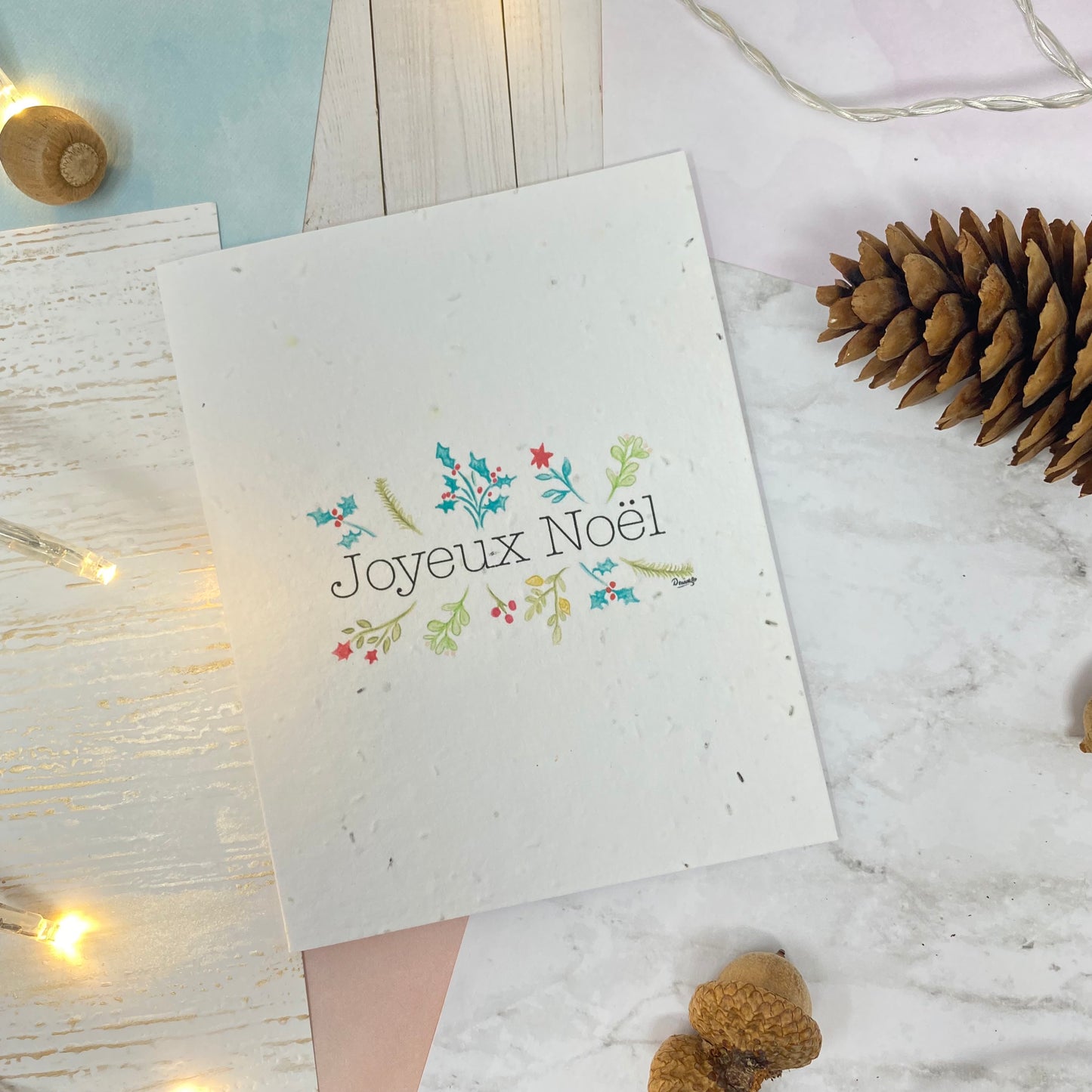 Seed paper greeting card -Joyeux Noël (vertical)