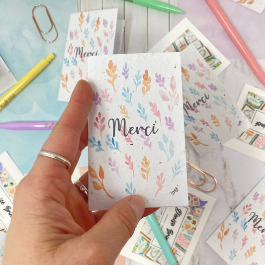 Mini seed paper card - Merci