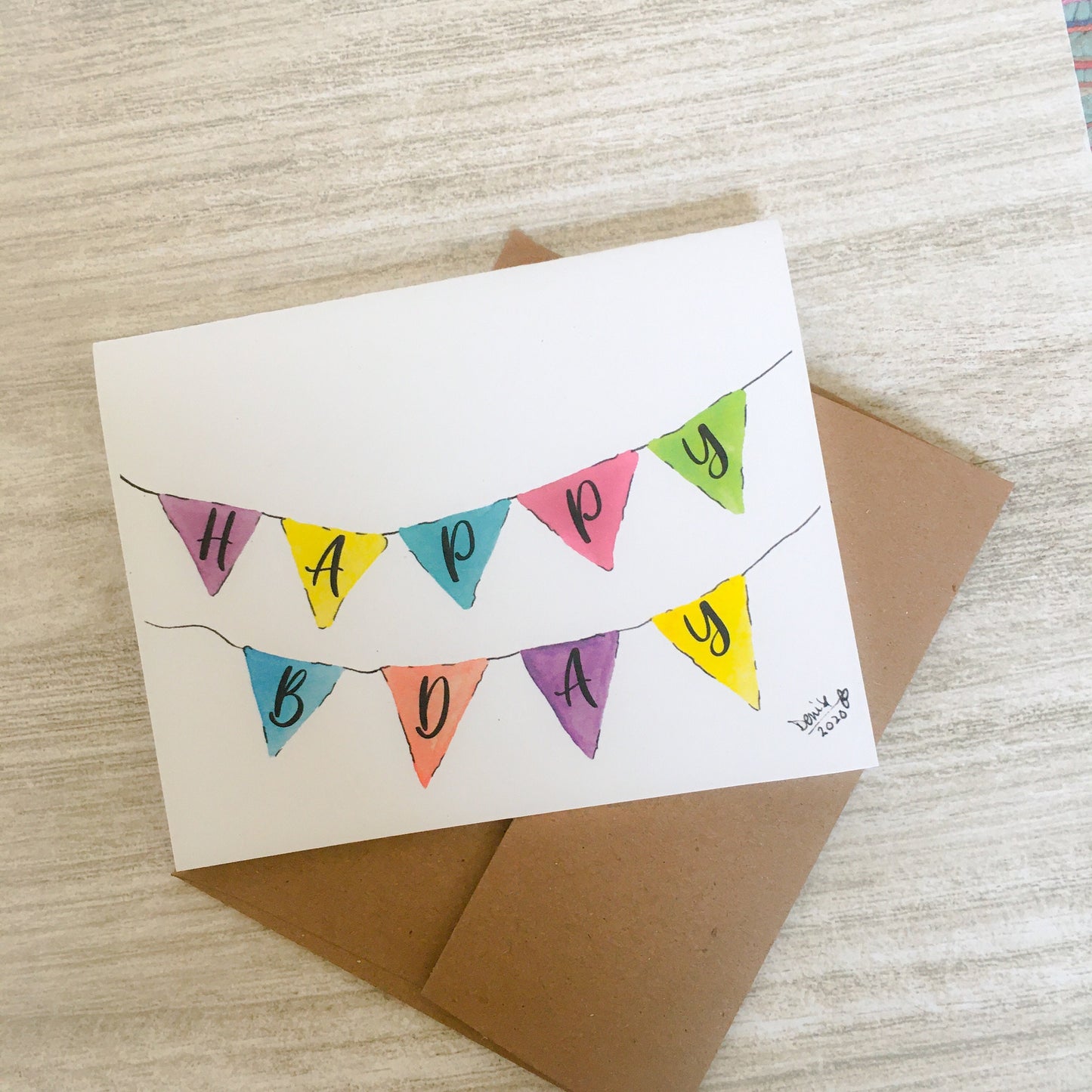 Carte de souhaits en papier ensemencé - Bonne fête banderole