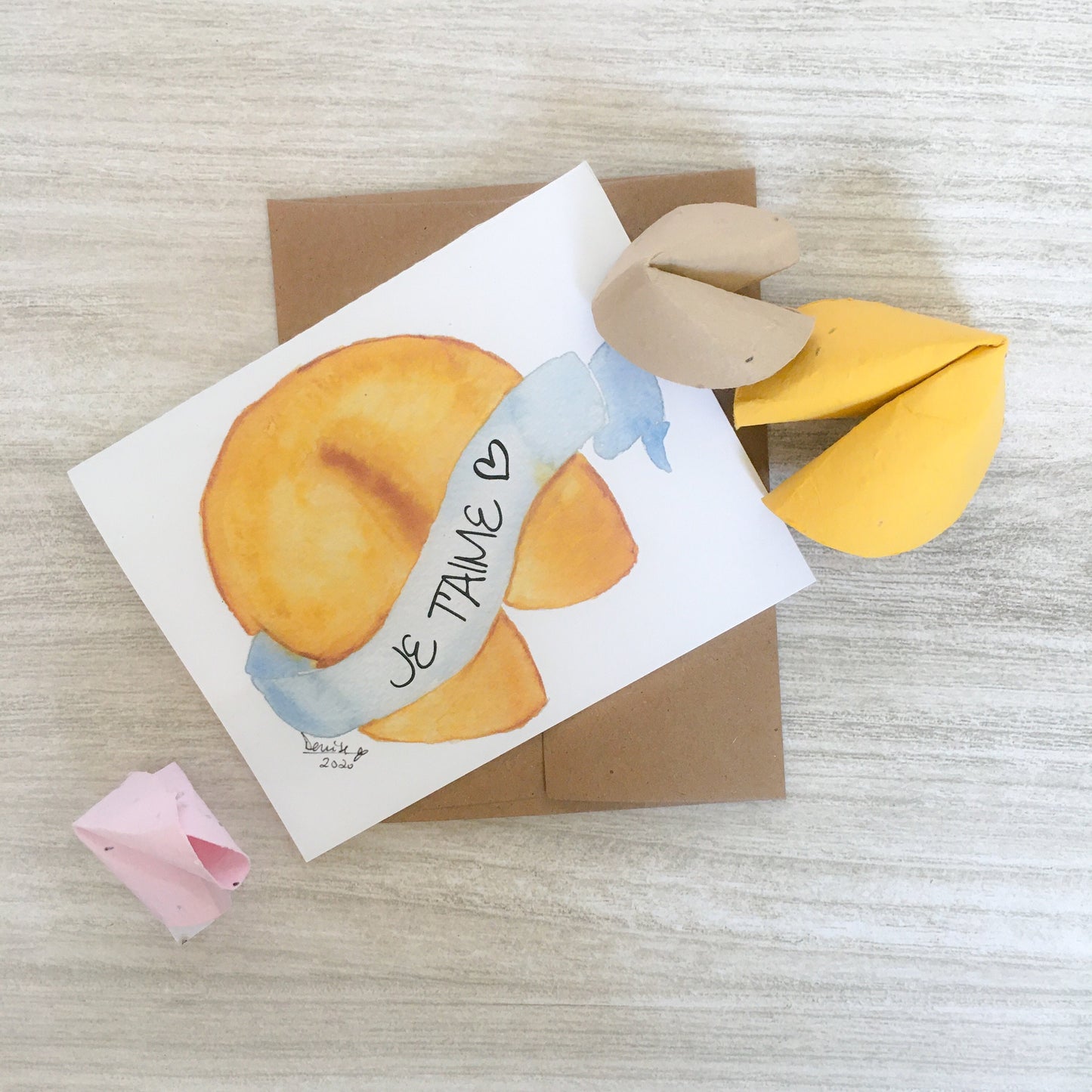 Carte de souhaits en papier ensemencé - Biscuit chinois