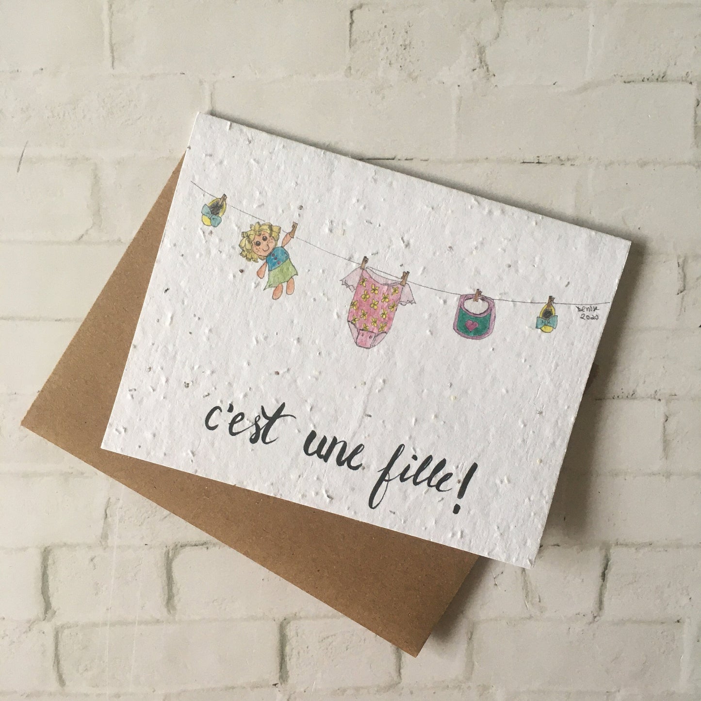 Seed paper greeting card - C'est un garçon / C'est une fille