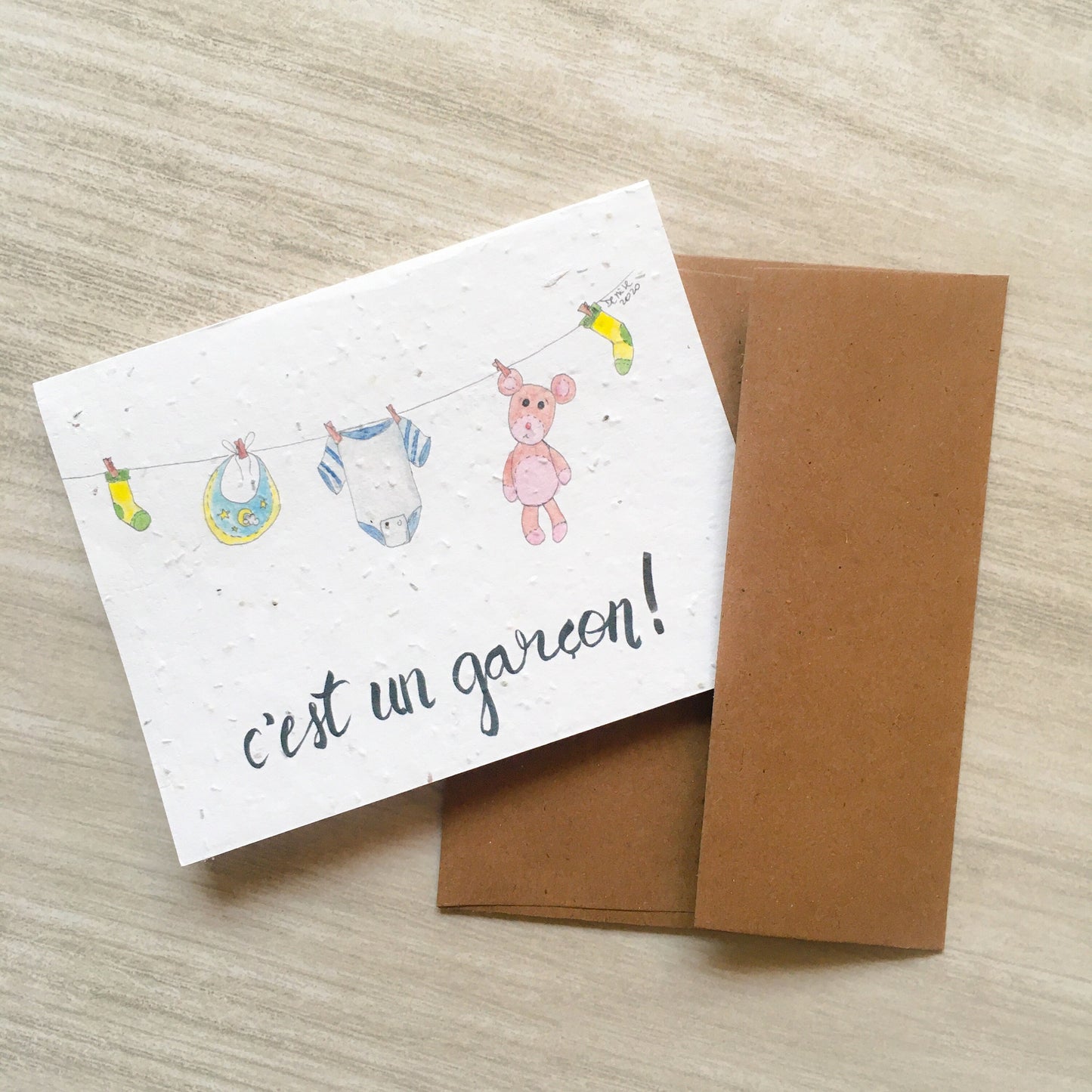 Seed paper greeting card - C'est un garçon / C'est une fille