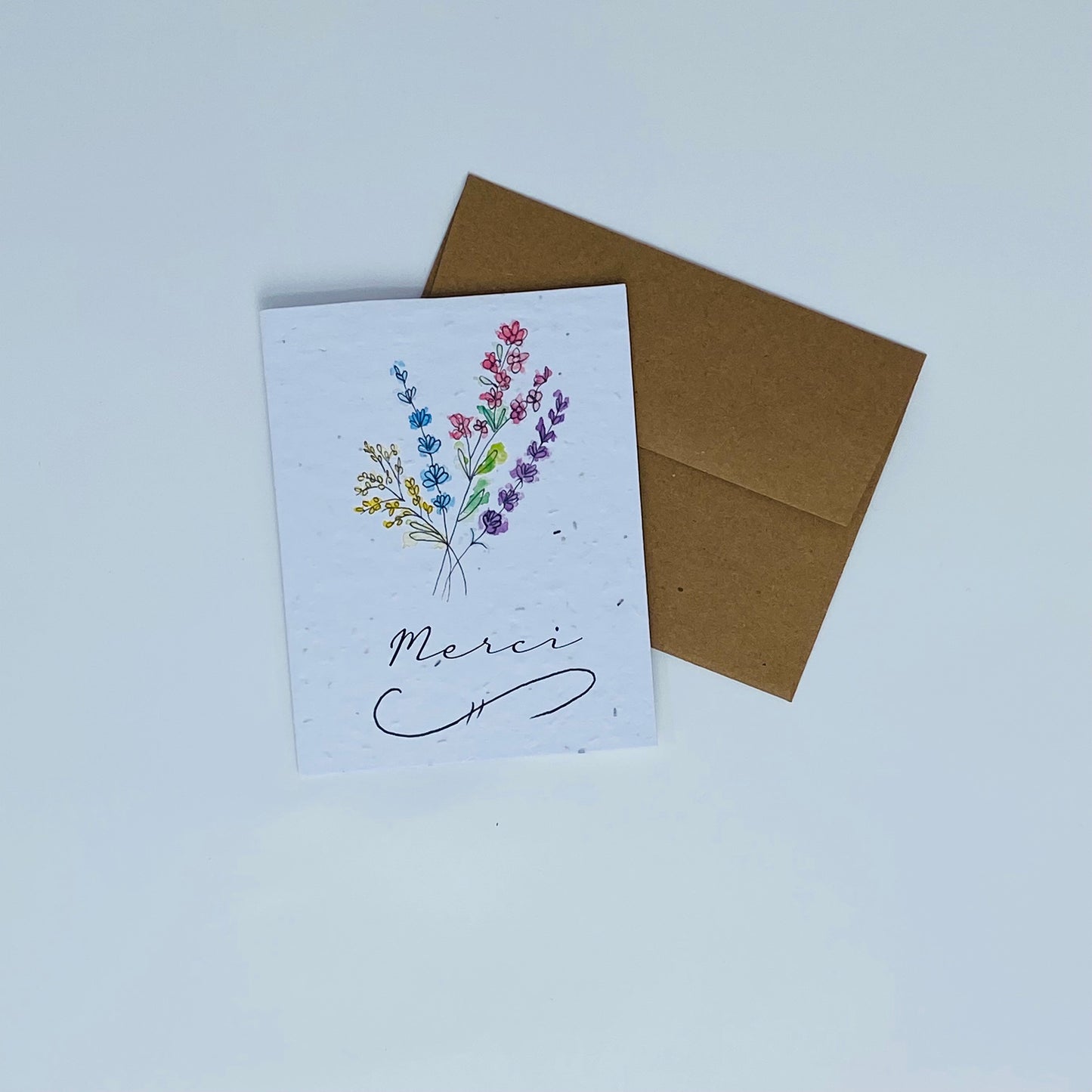 Seed paper greeting card - Thank you bouquet of flower