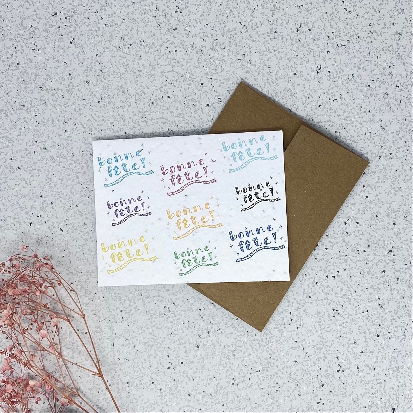 Carte de souhaits en papier ensemencé - Bonne fête