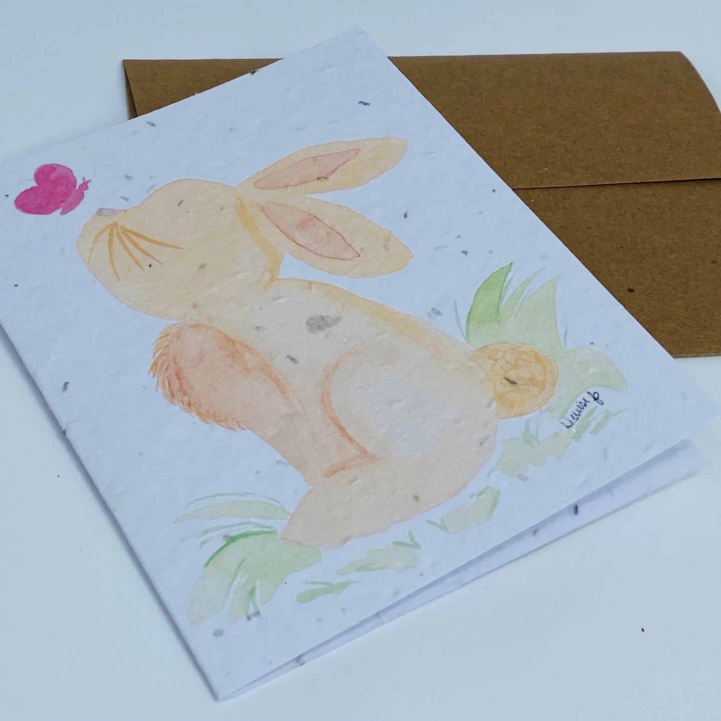 Carte de souhaits en papier ensemencé - Bunny