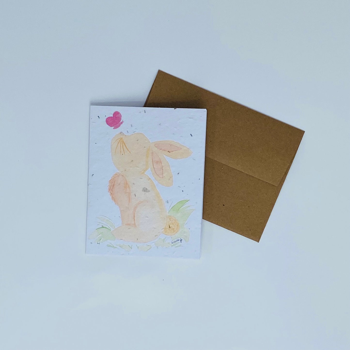 Carte de souhaits en papier ensemencé - Bunny