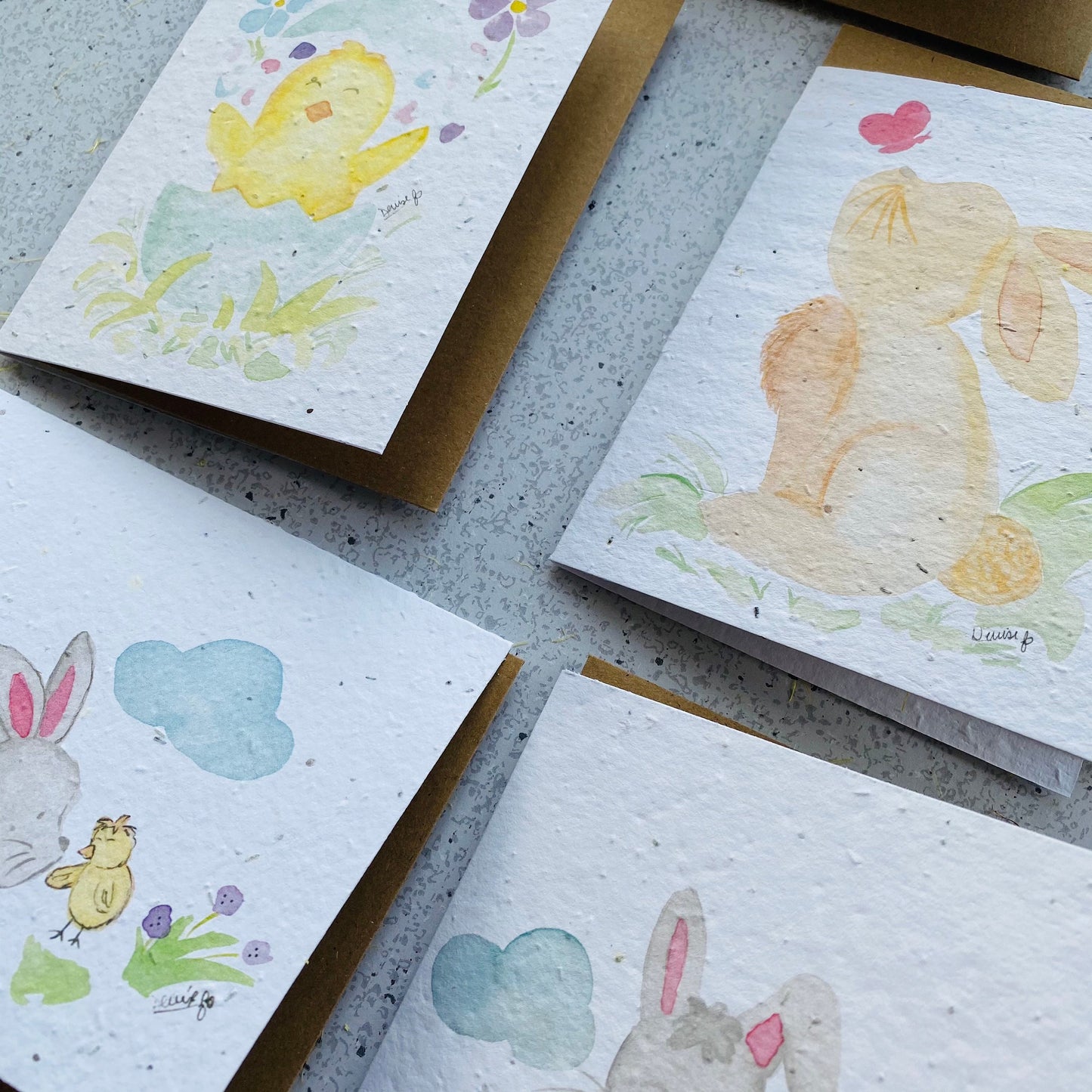 Carte de souhaits en papier ensemencé - Bunny