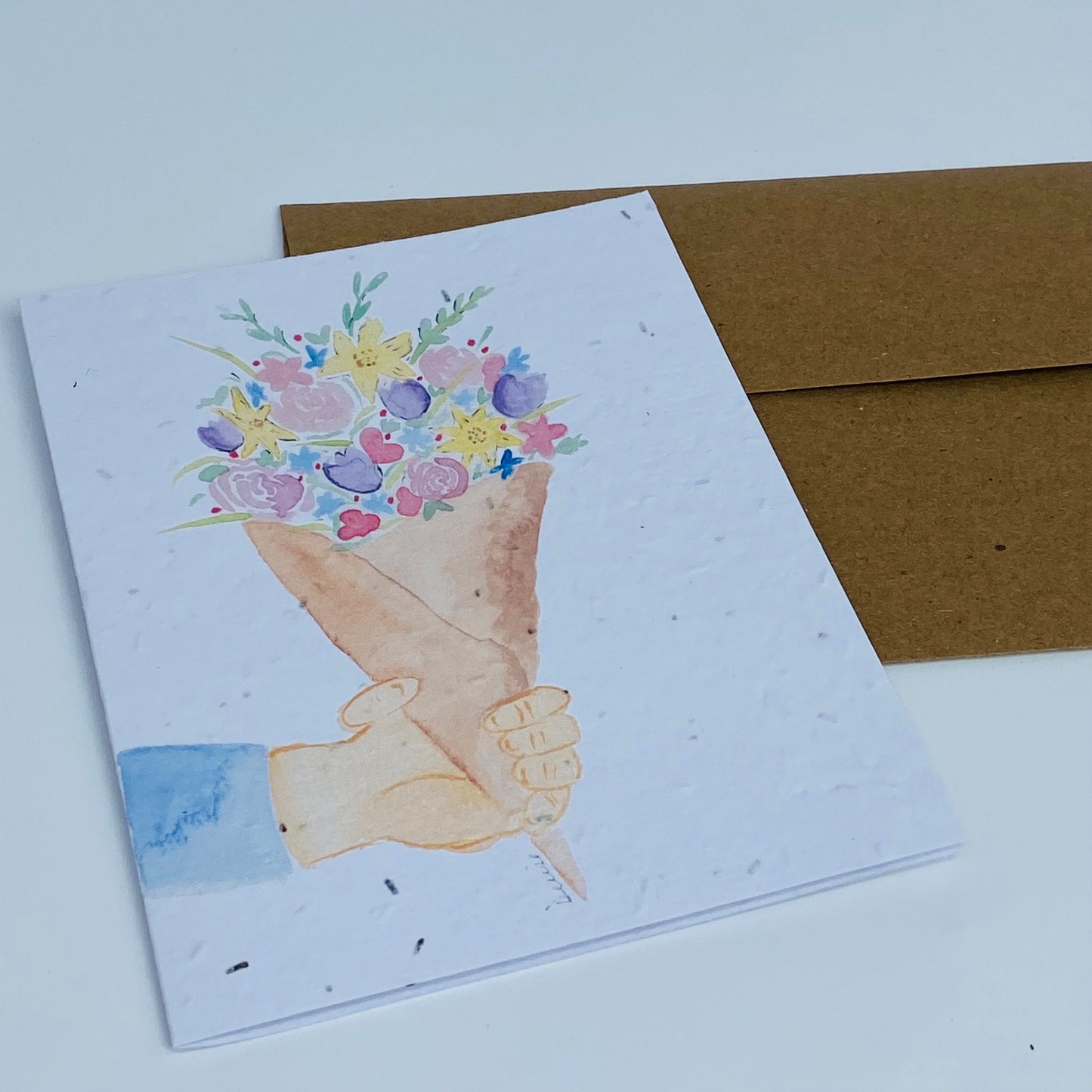 Carte de souhaits en papier ensemencé - Bouquet pour toi