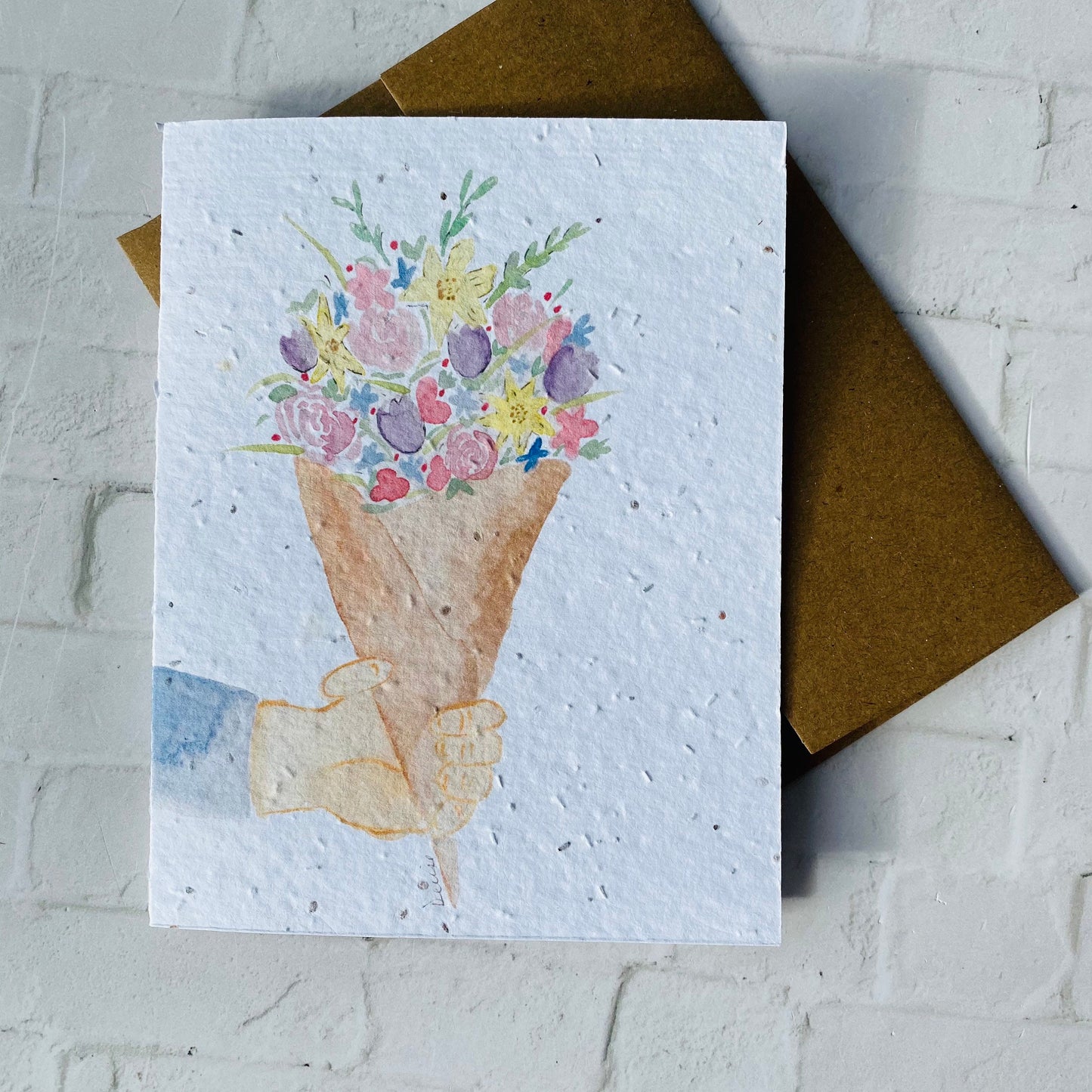 Seed paper greeting card - Bouquet for you