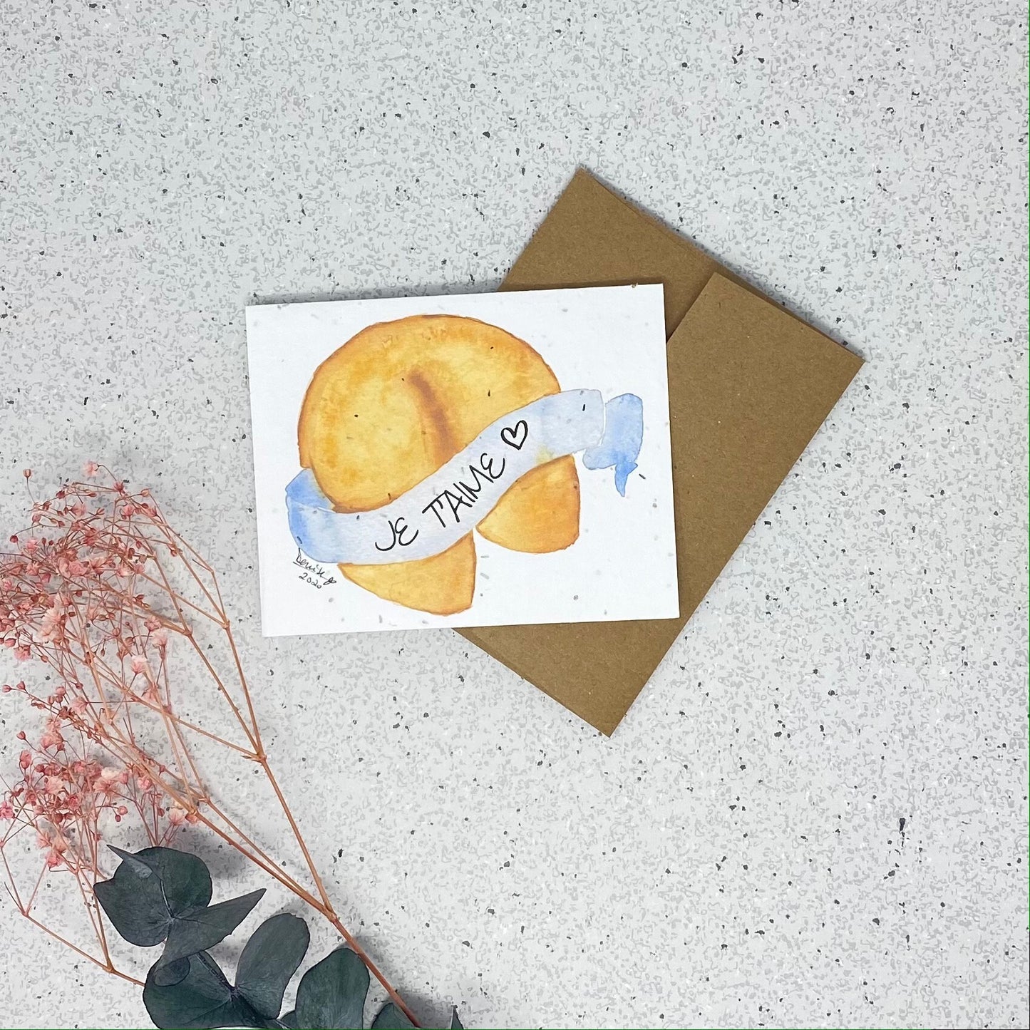 Carte de souhaits en papier ensemencé - Biscuit chinois