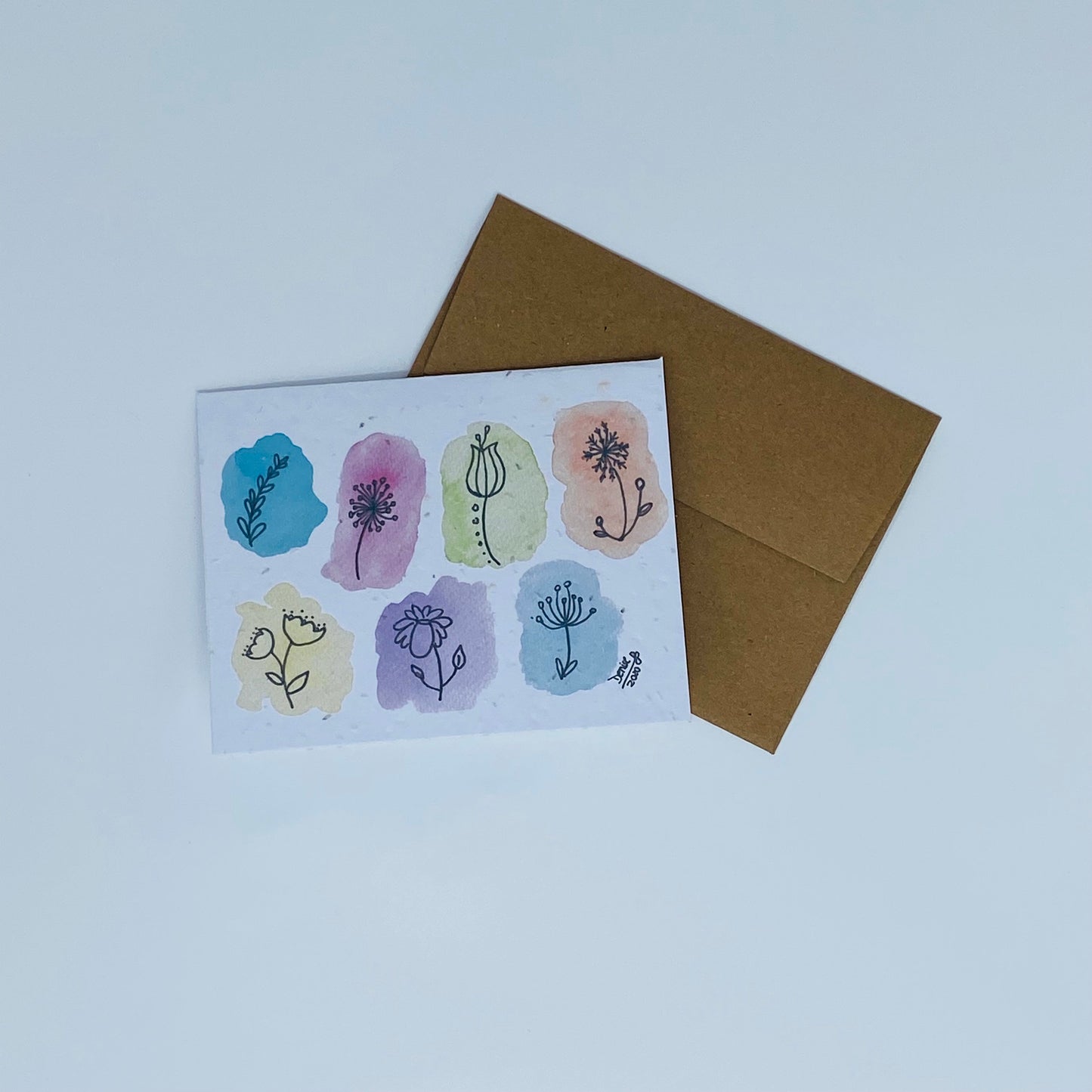 Seed Paper Greeting Card - Watercolor Flowers