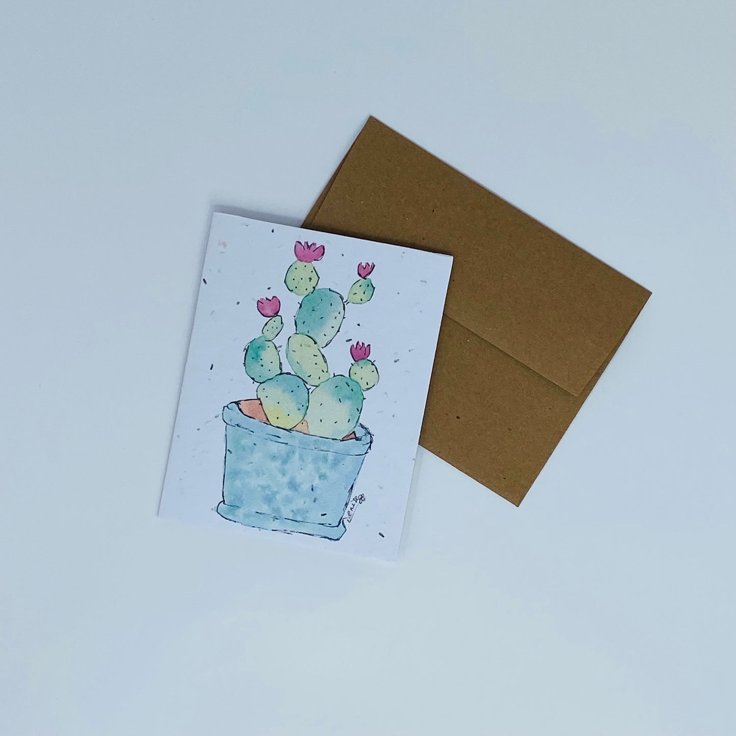 Carte de souhaits en papier ensemencé - Cactus du printemps