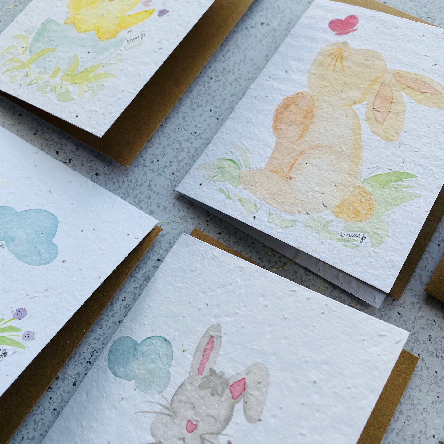 Carte de souhaits en papier ensemencé - Bunny