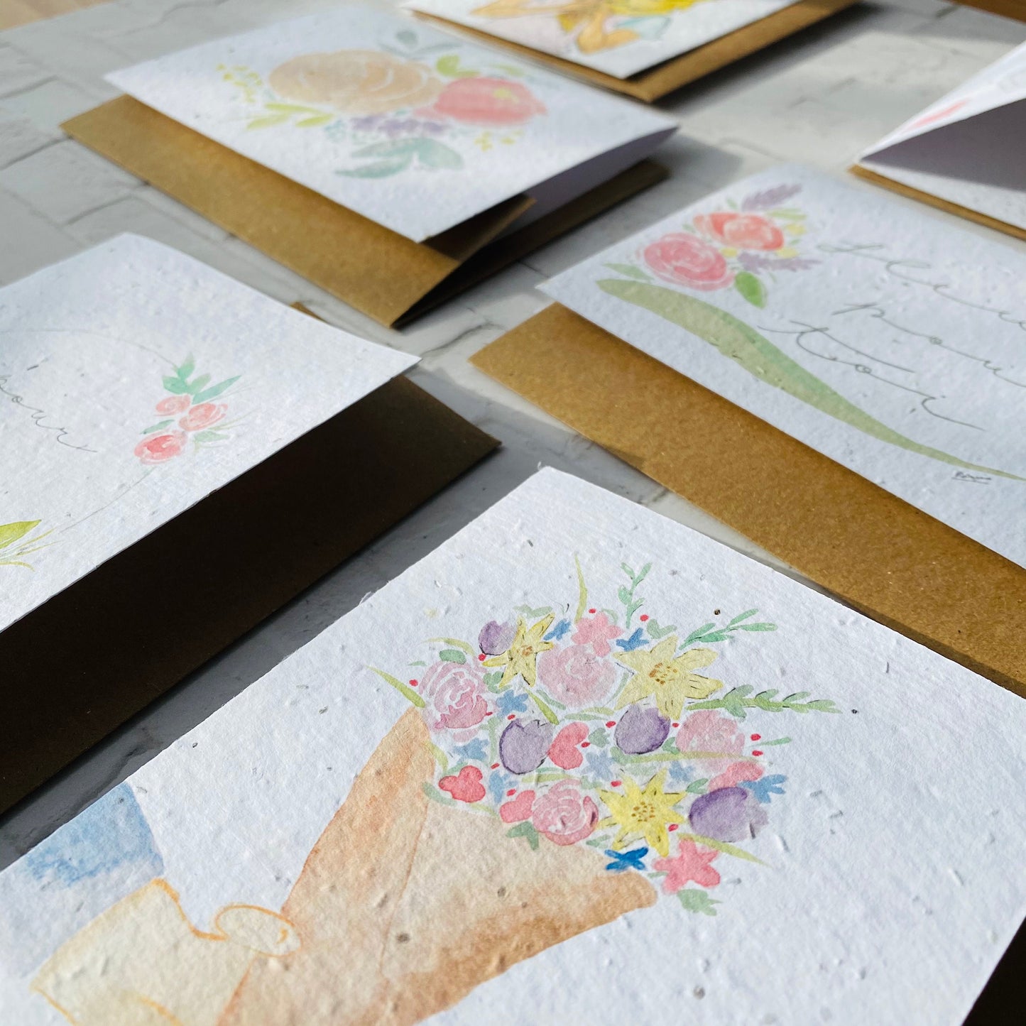 Carte de souhaits en papier ensemencé - Bouquet pour toi