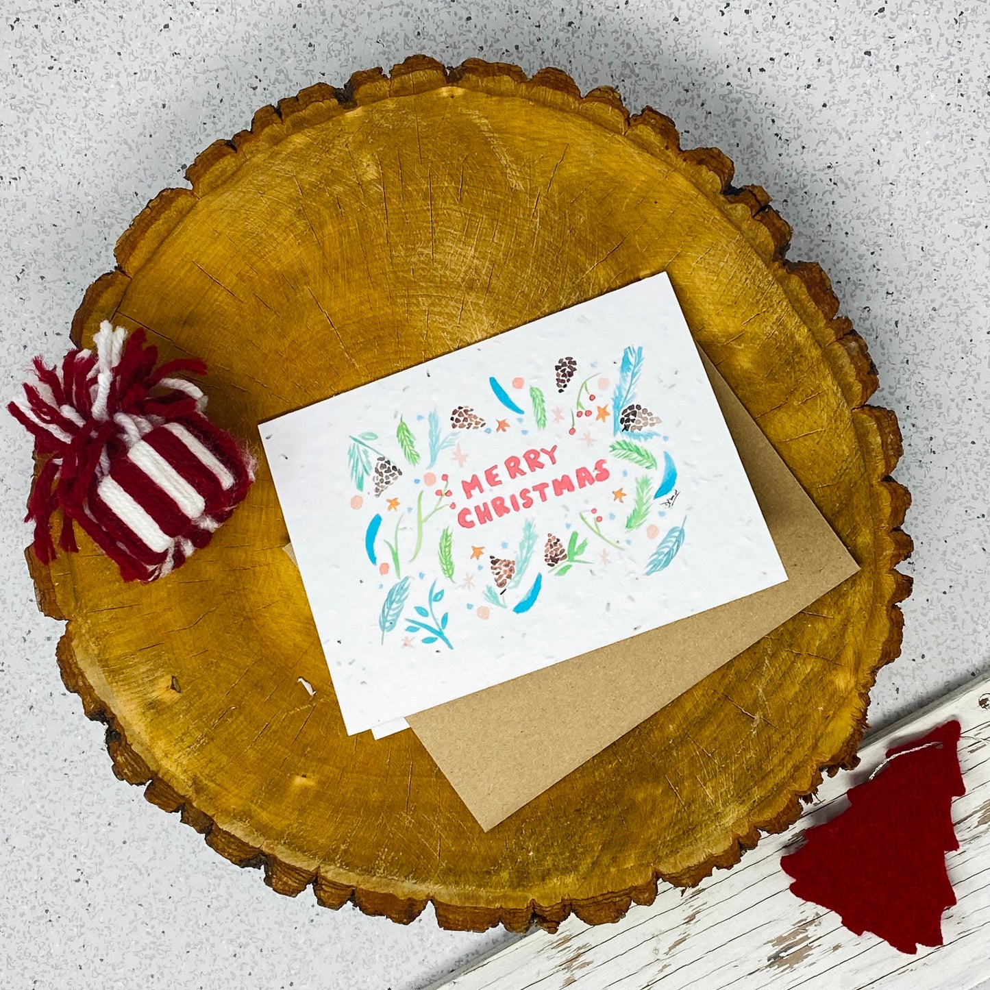 Seed paper greeting card- Joyeux Noël (horizontal)