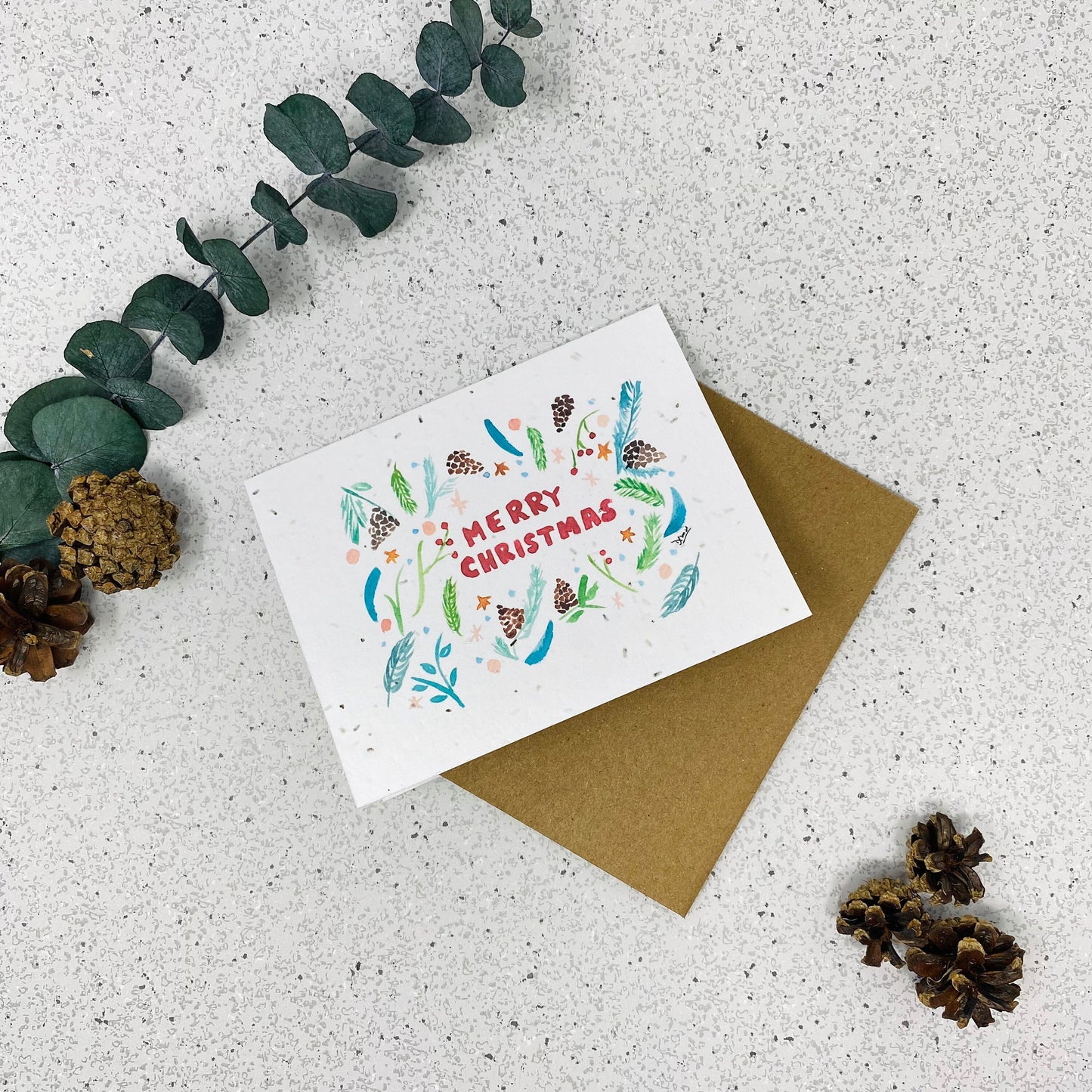 Seed paper greeting card- Joyeux Noël (horizontal)