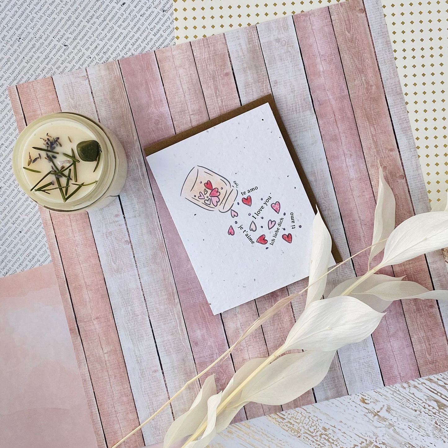 Seed paper greeting card - Jar full of love