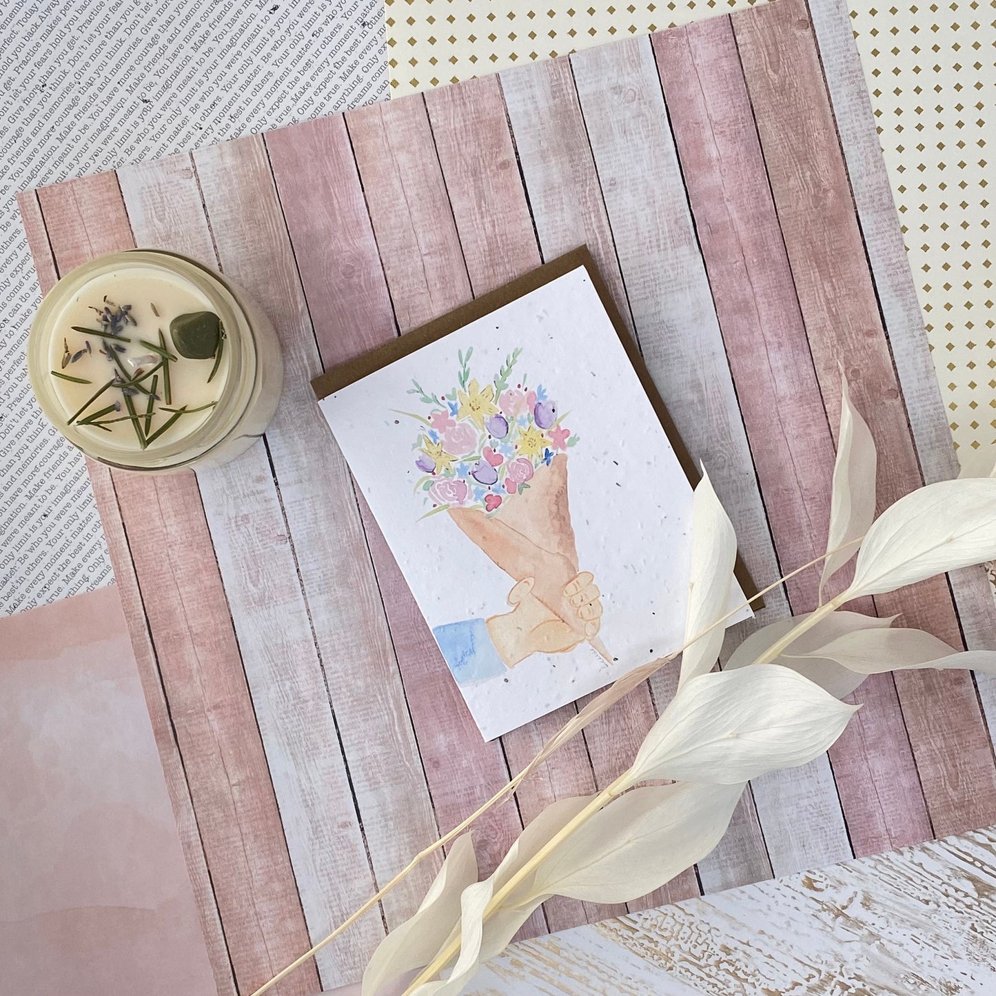 Seed paper greeting card - Bouquet for you