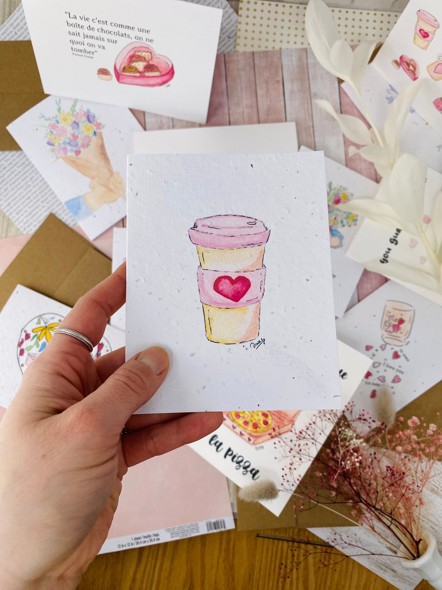 Seed paper greeting card - Jar full of love