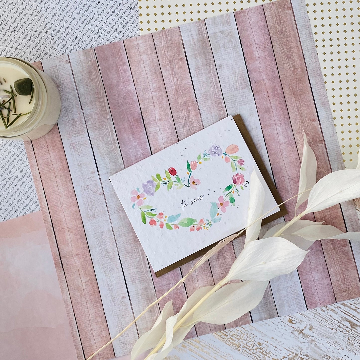 Seed paper greeting card - Tu sais...