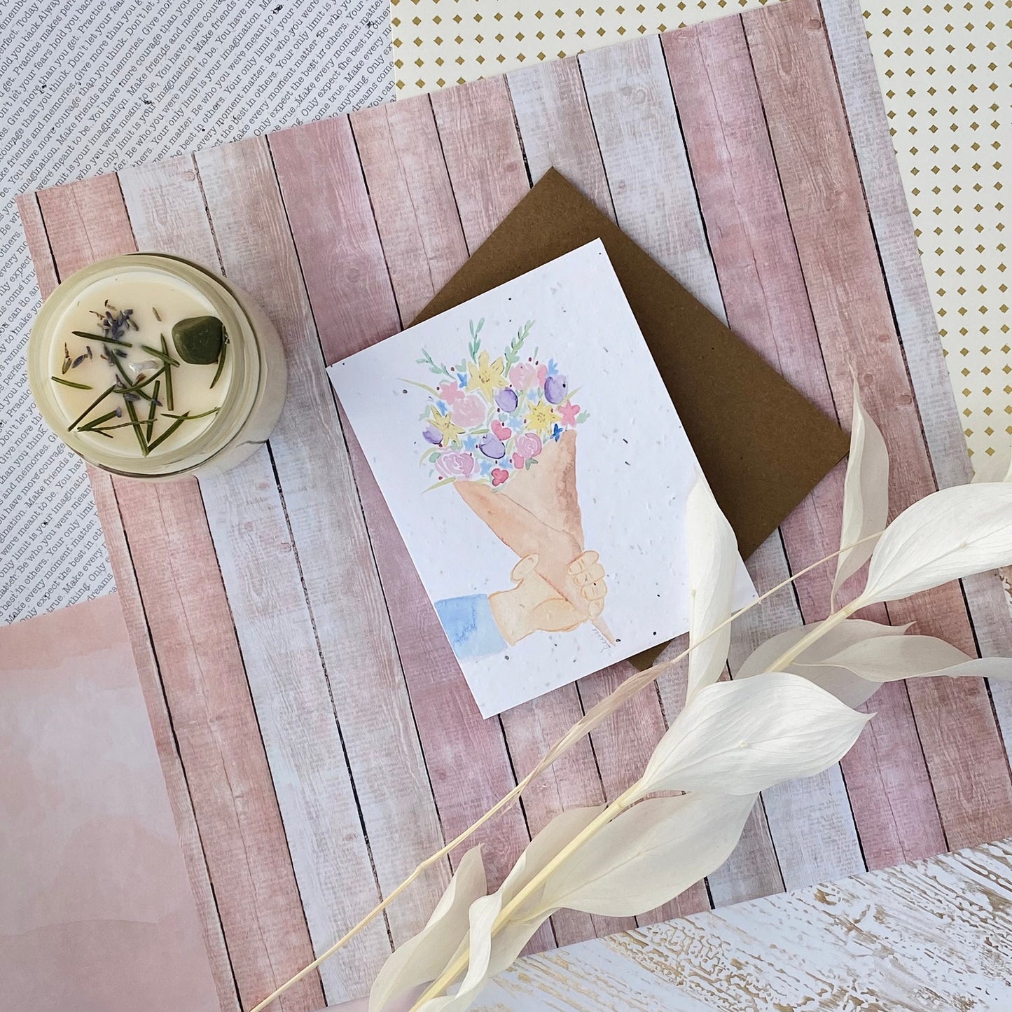 Seed paper greeting card - Bouquet for you