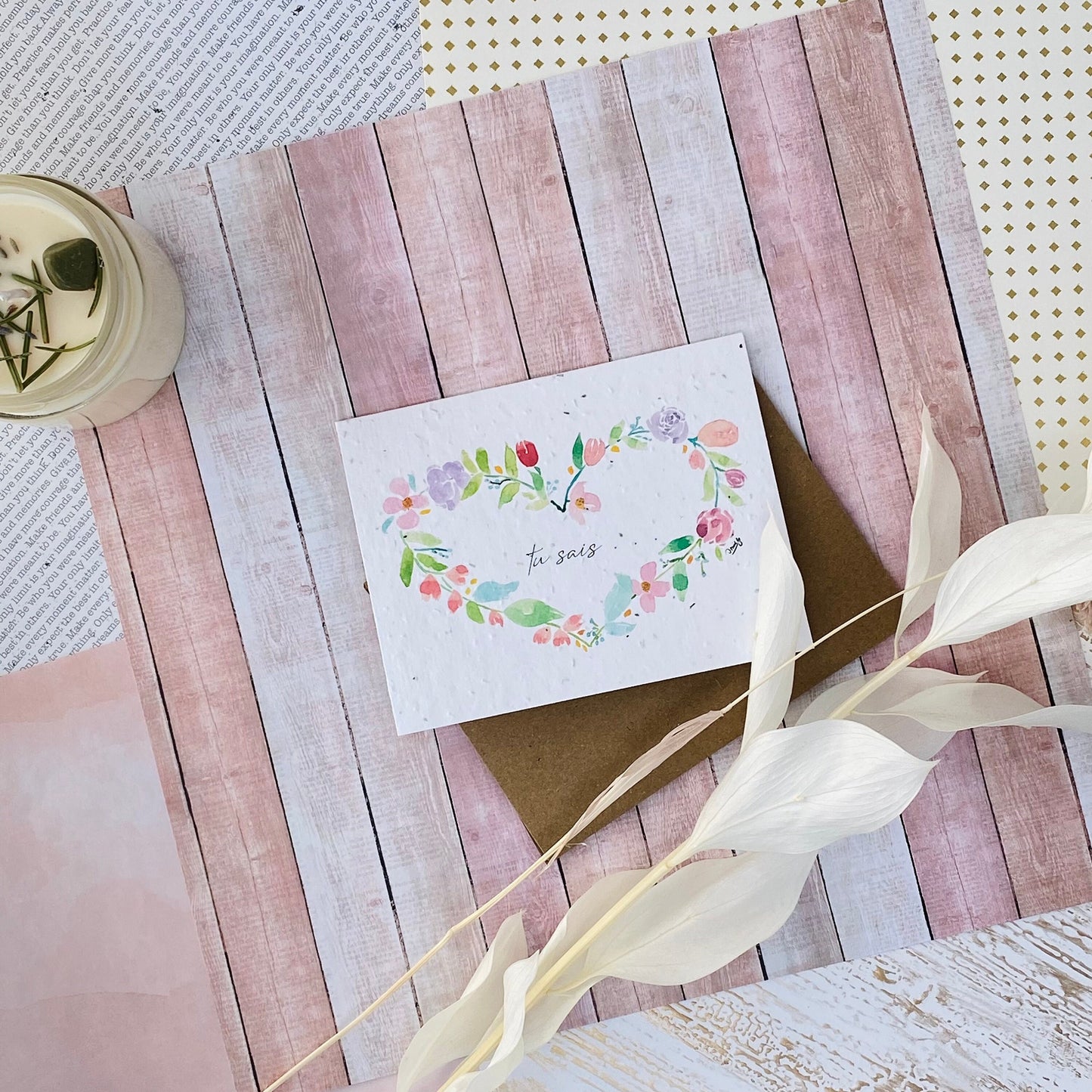 Seed paper greeting card - Tu sais...